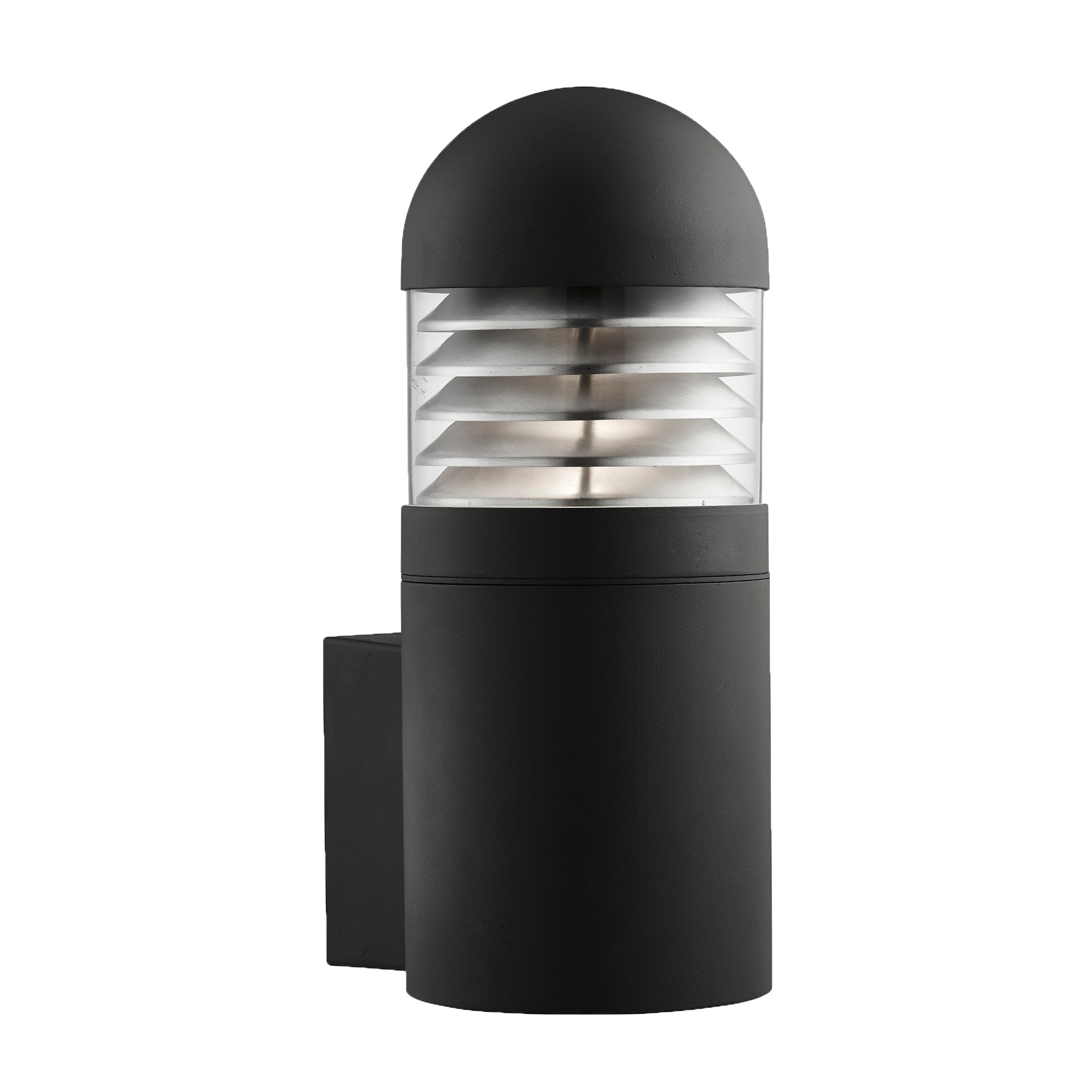 Bronx Outdoor Wall Light-Black Metal, Clear Glass & Polycarb
