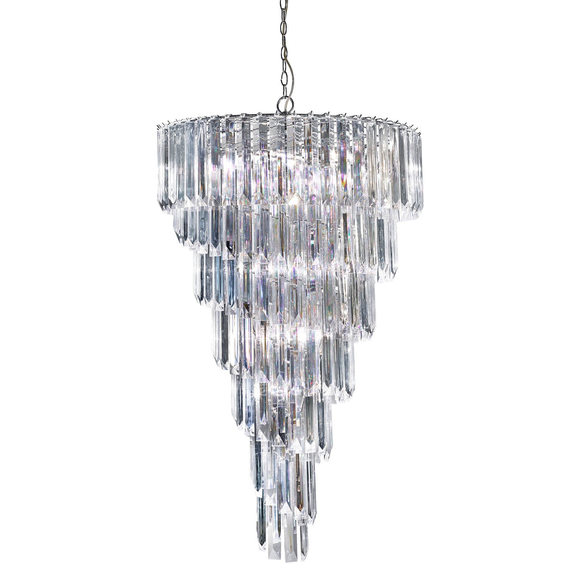 Sigma Chandelier - Chrome Metal & Acrylic