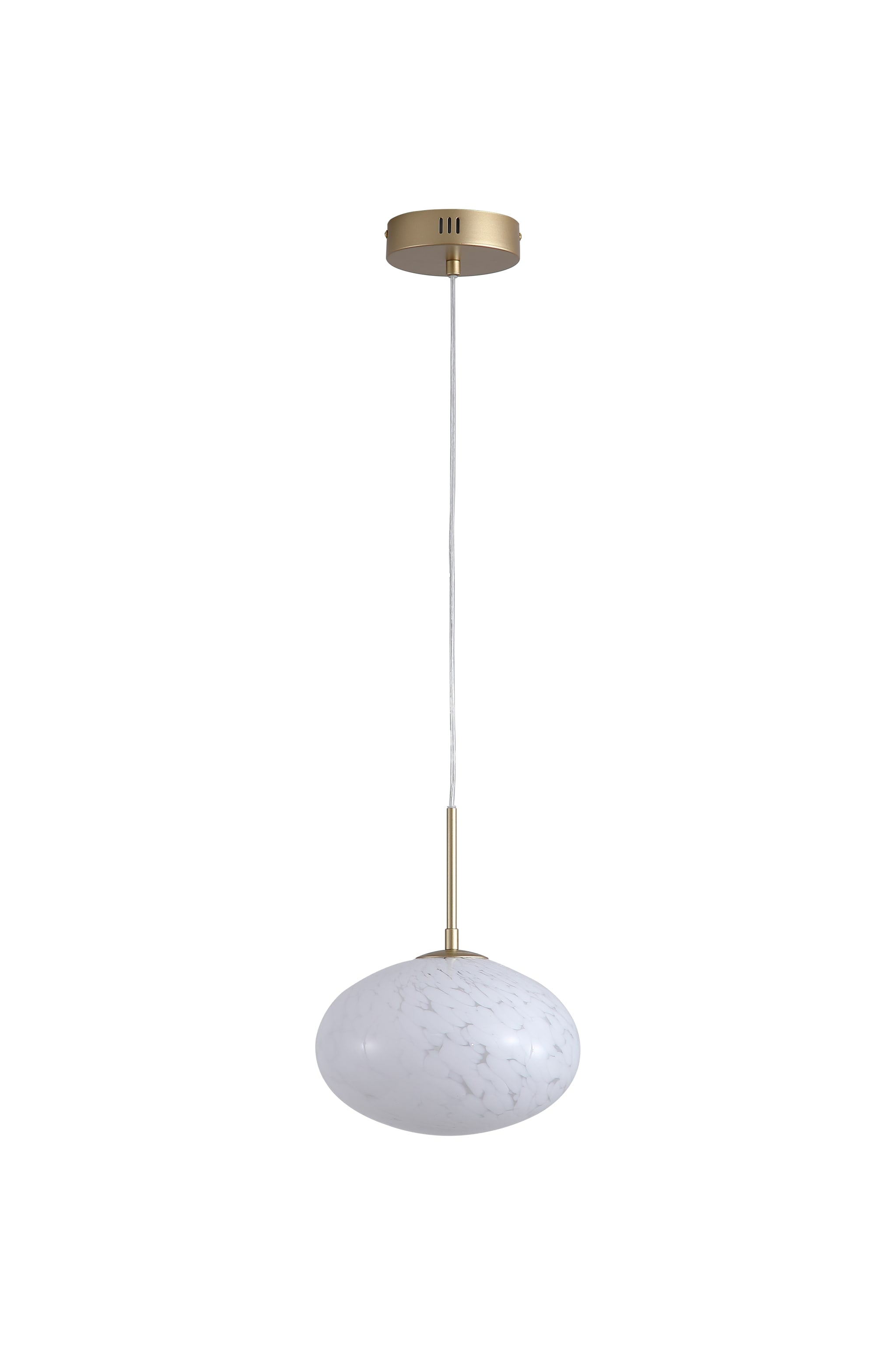 Confetti LED Pendant, Gold Metal and Confetti Glass