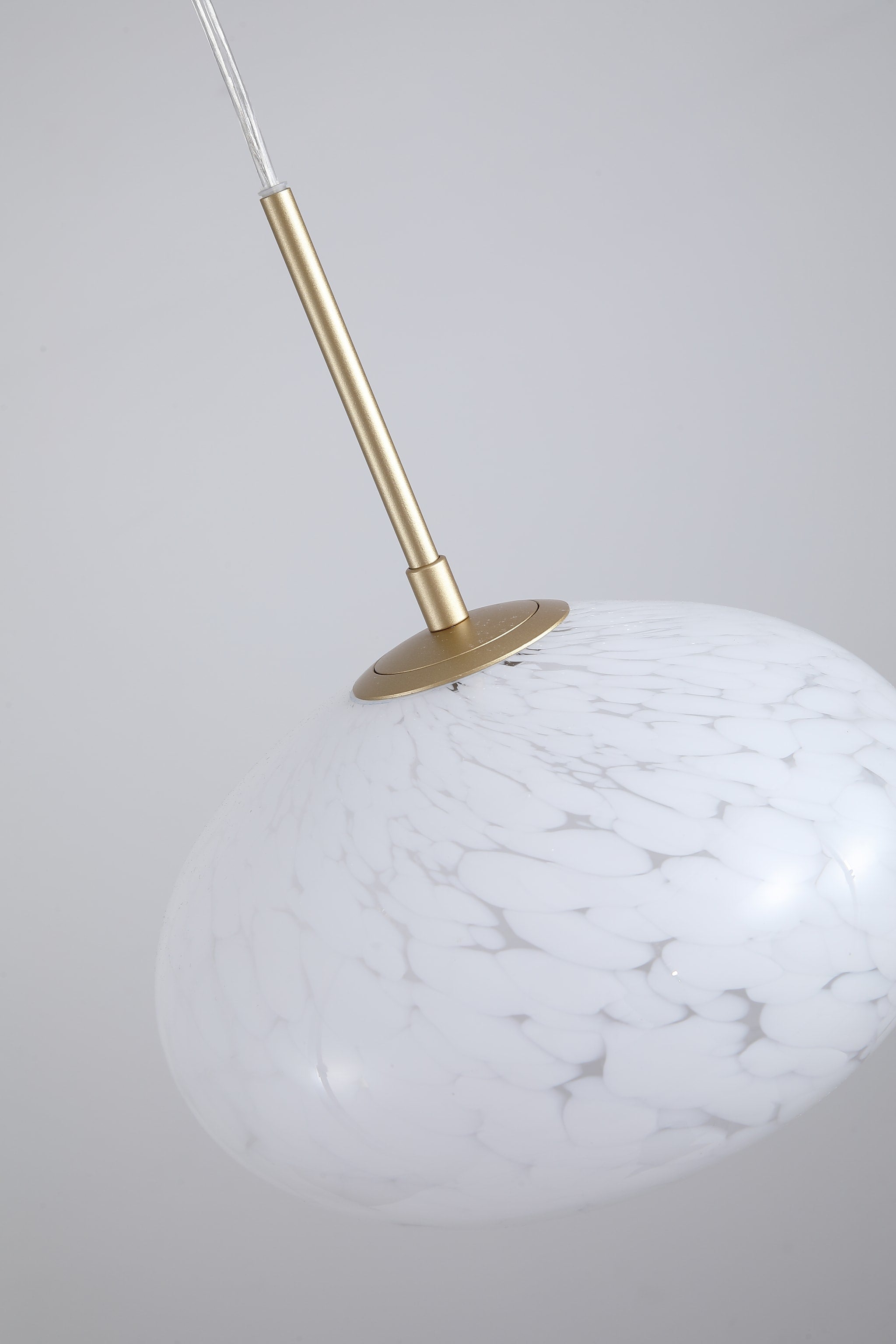 Confetti LED Pendant, Gold Metal and Confetti Glass