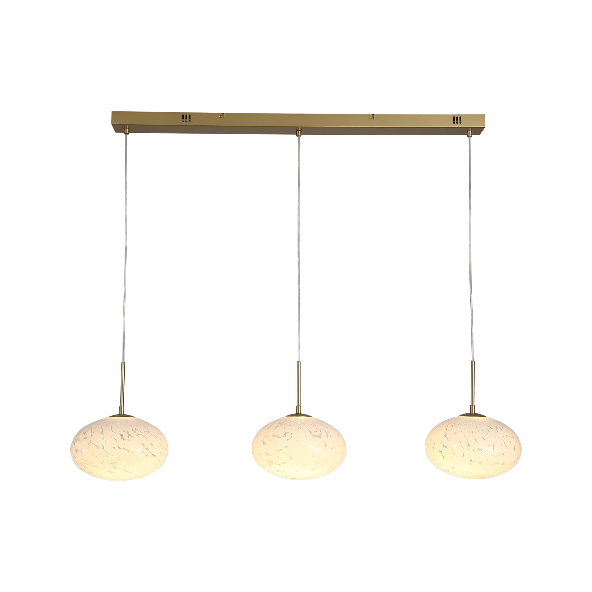 Confetti LED Bar Pendant - Gold Metal & Confetti Glass