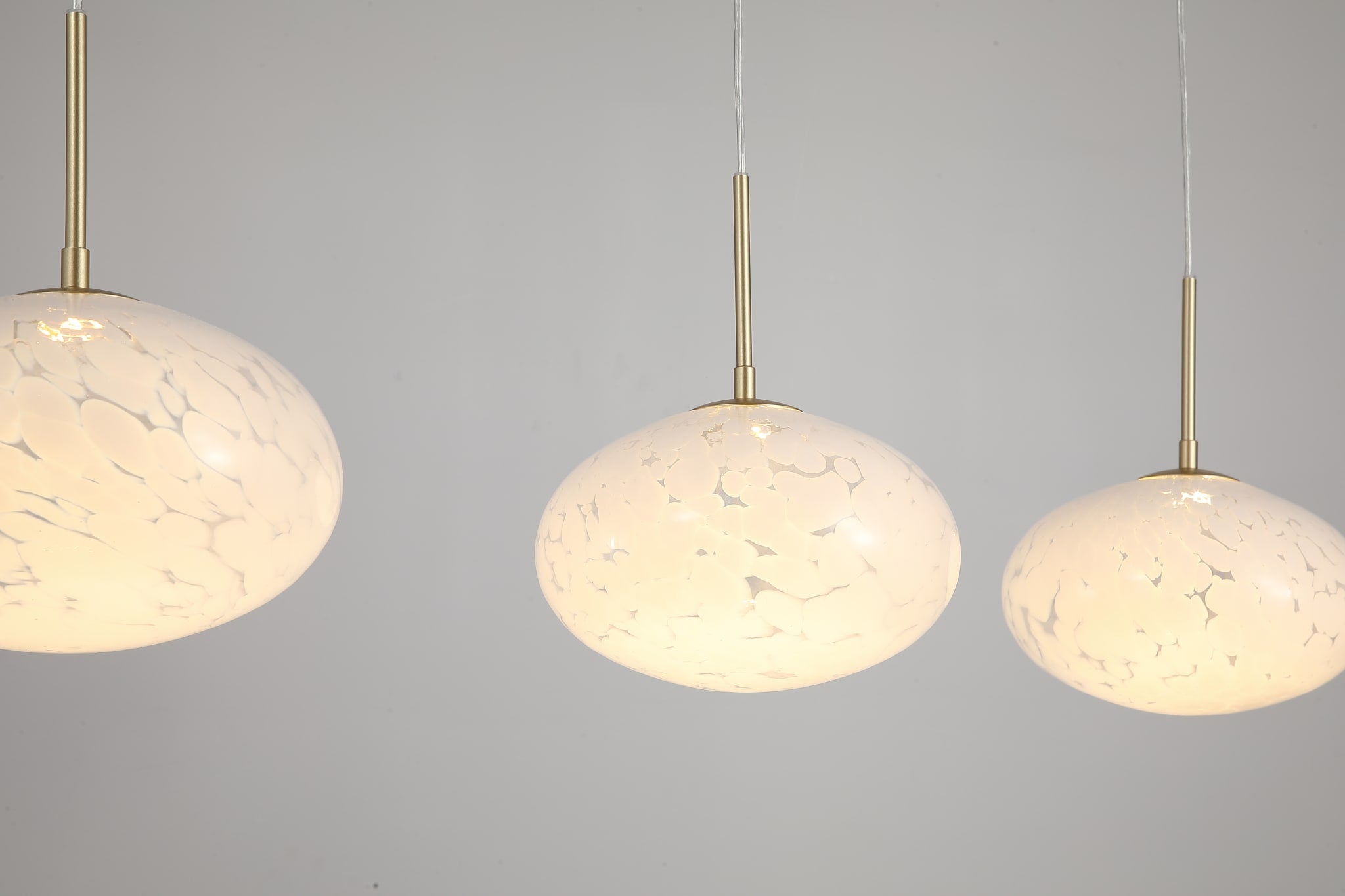 Confetti LED Bar Pendant - Gold Metal & Confetti Glass