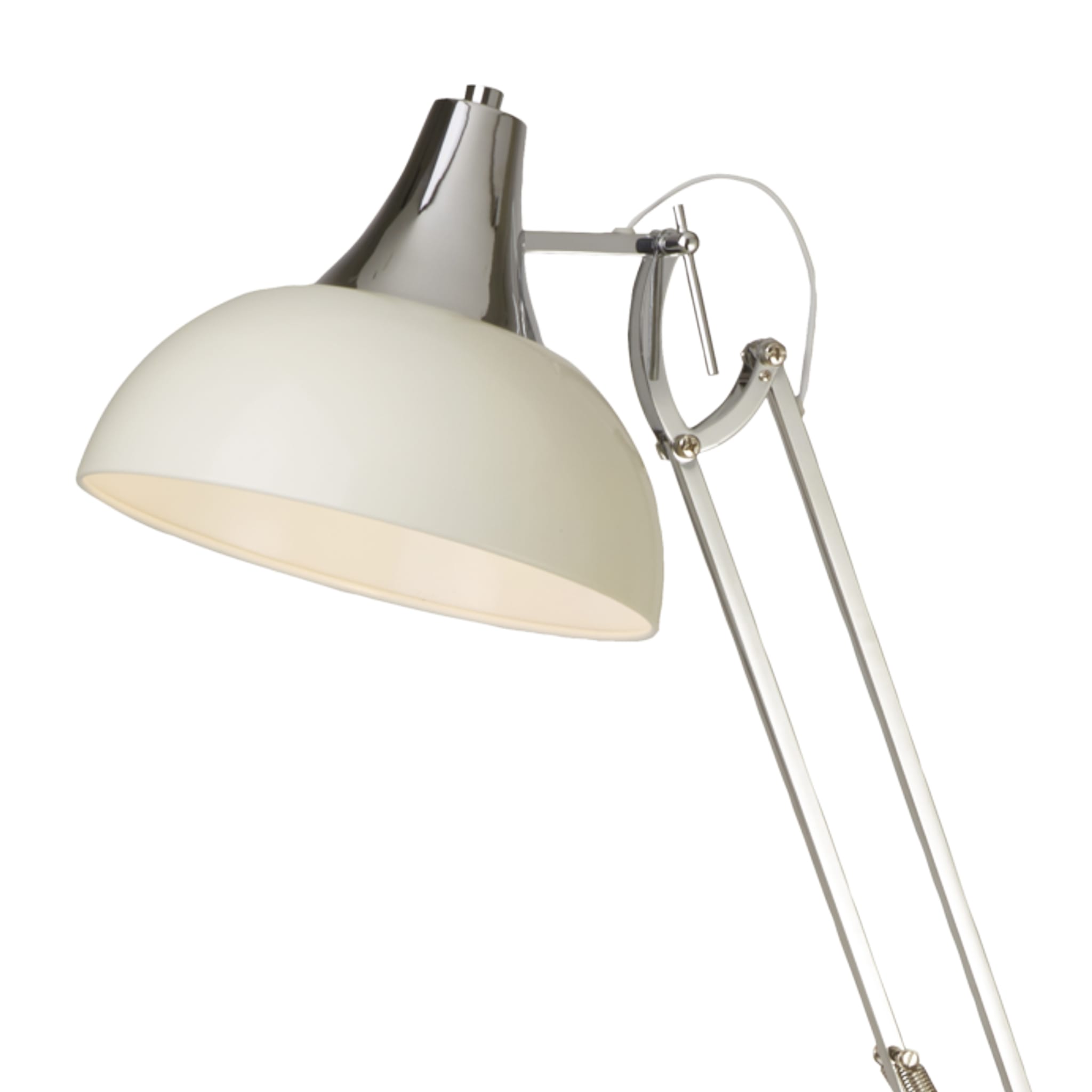 Goliath Task Lamp - Chrome & Cream Metal