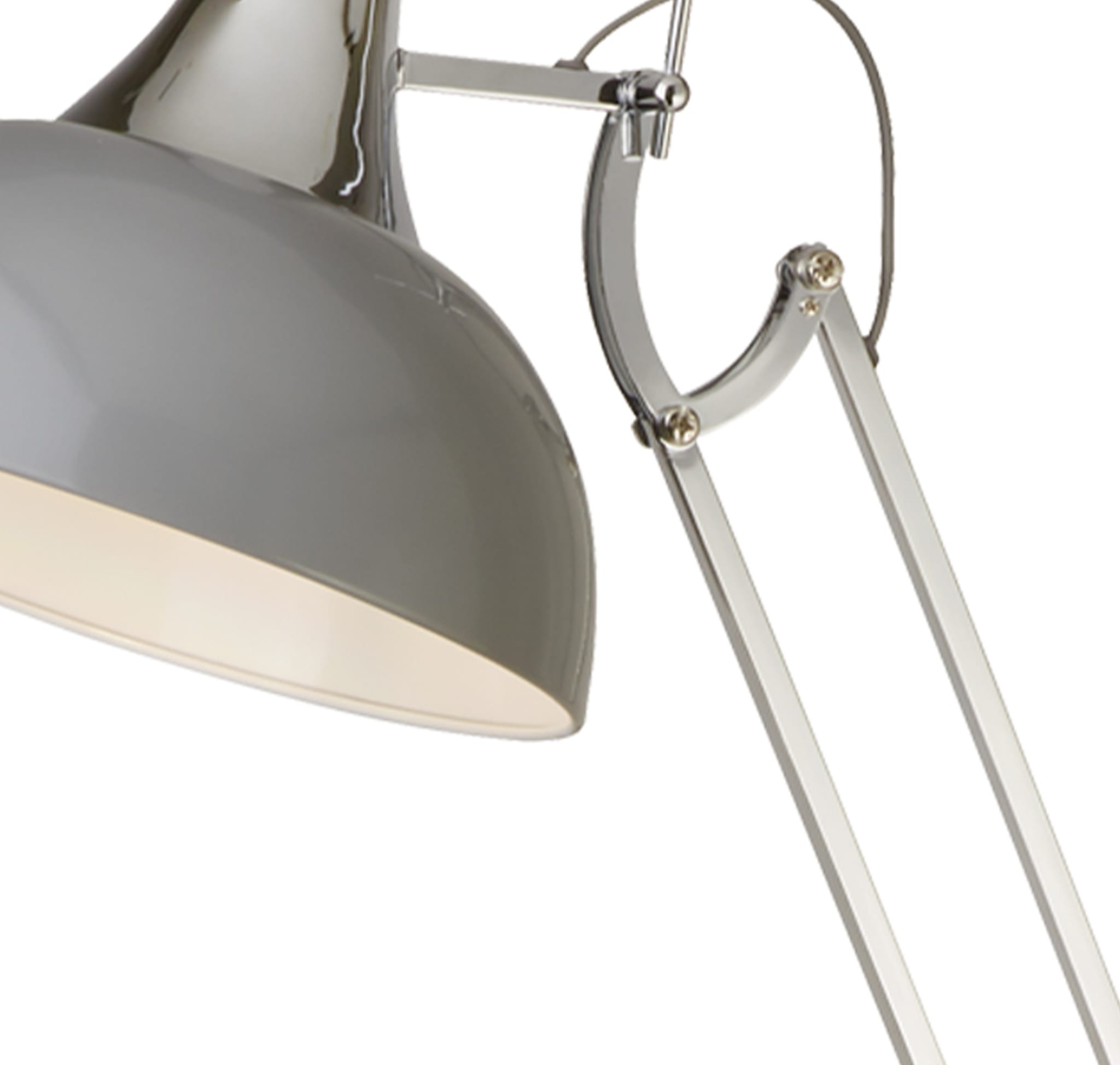 Goliath Task Lamp - Chrome & Grey Metal