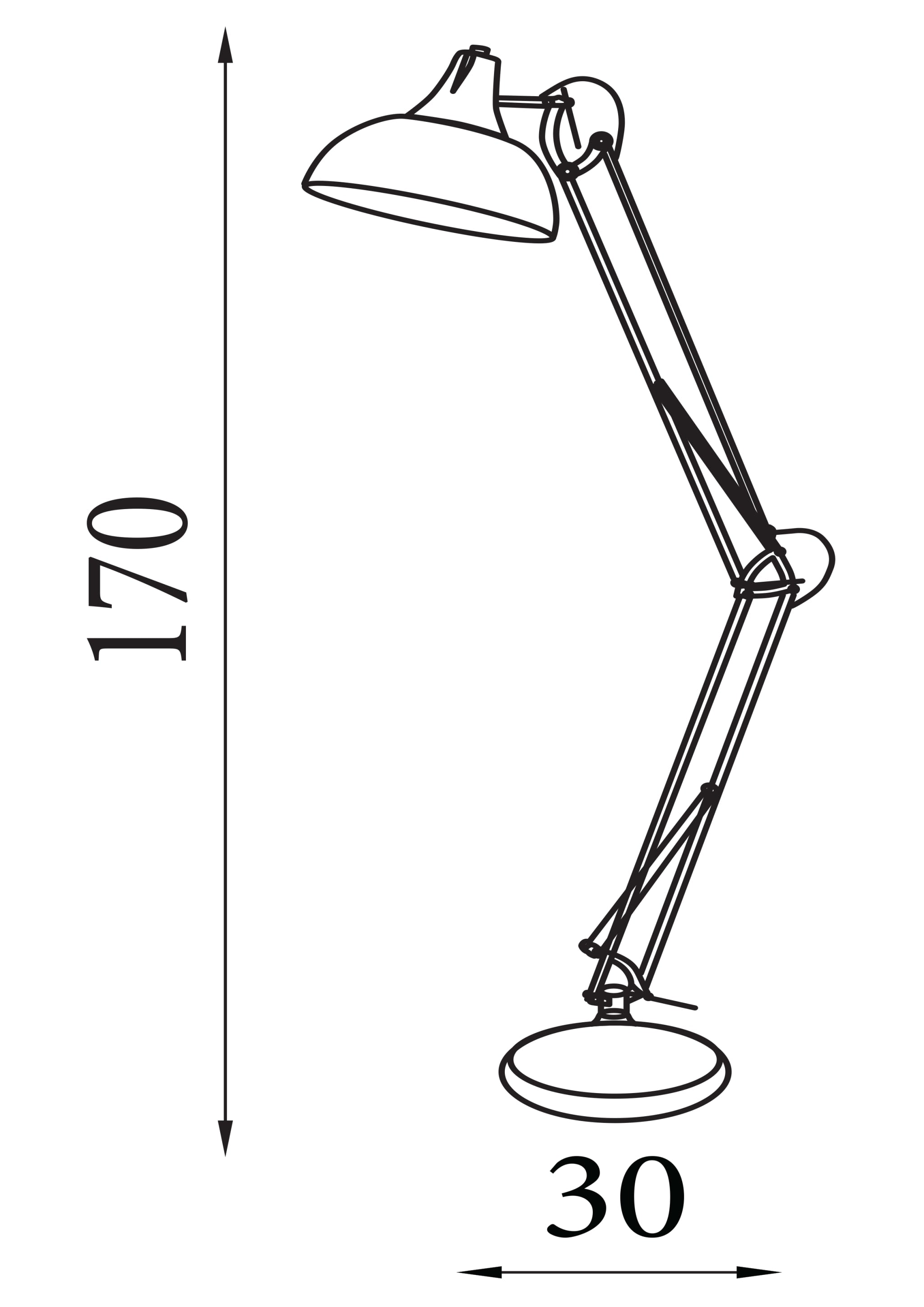 Goliath Task Lamp - Chrome & Grey Metal