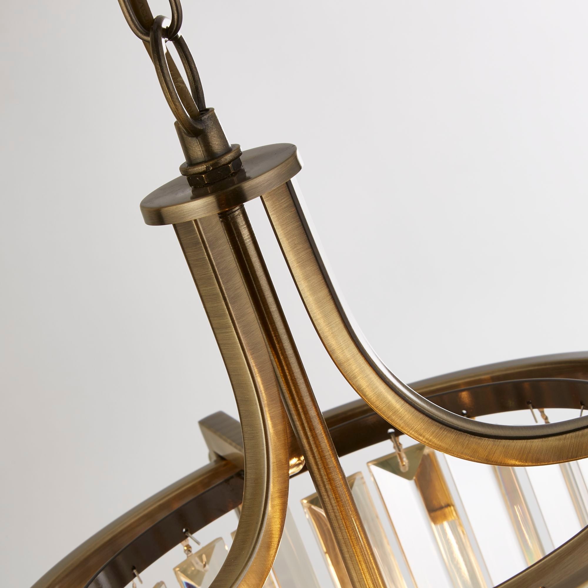 Victoria Pendant - Metal & Clear Crystal Antique Brass