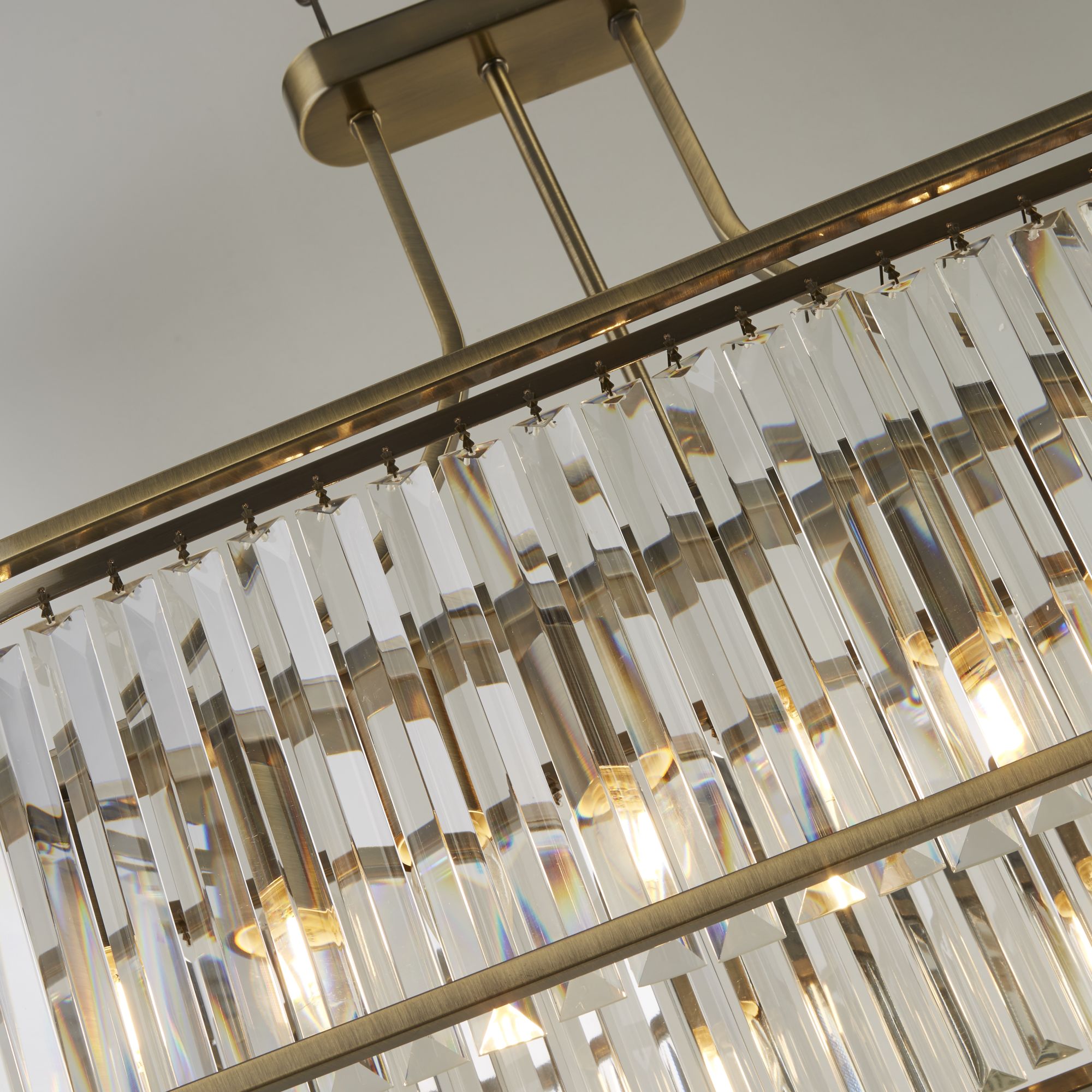 Victoria Oval Pendant - Antique Brass & Clear Crystal
