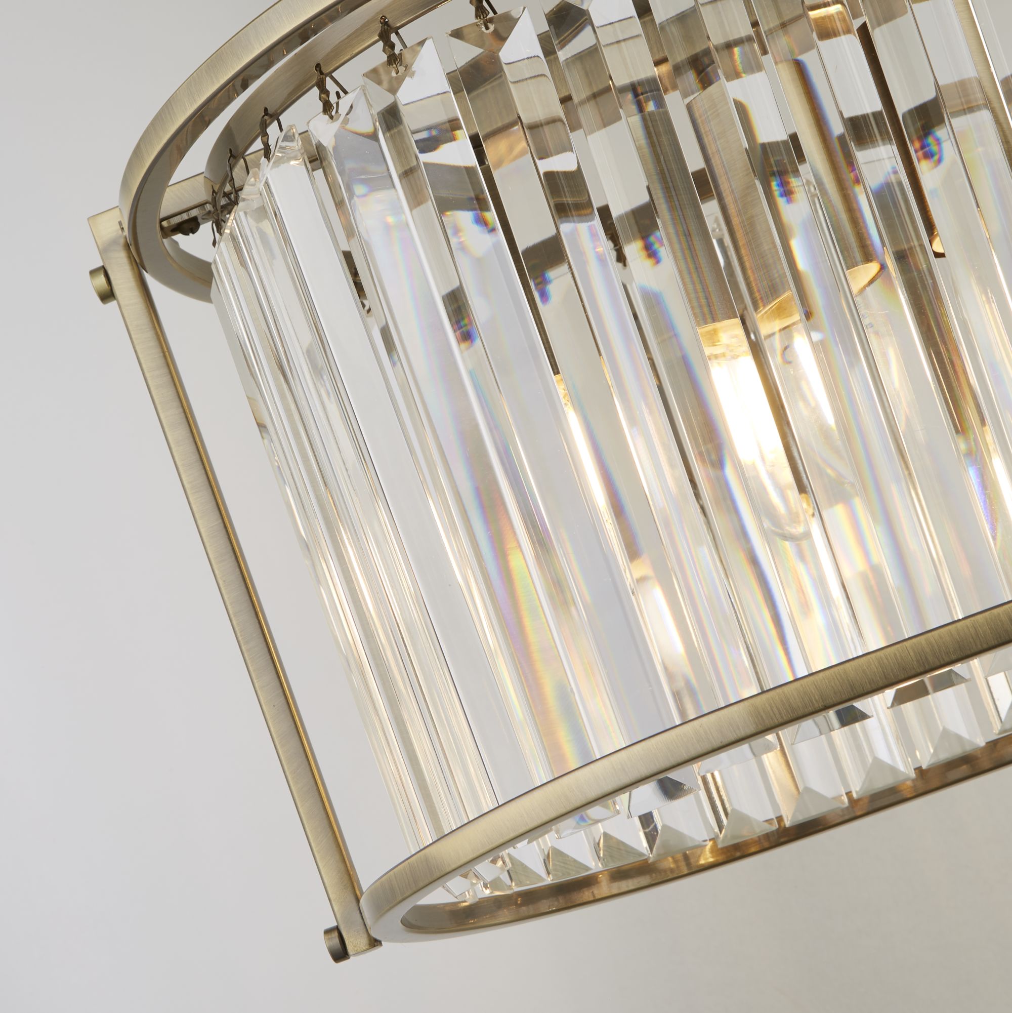 Victoria Oval Pendant - Antique Brass & Clear Crystal