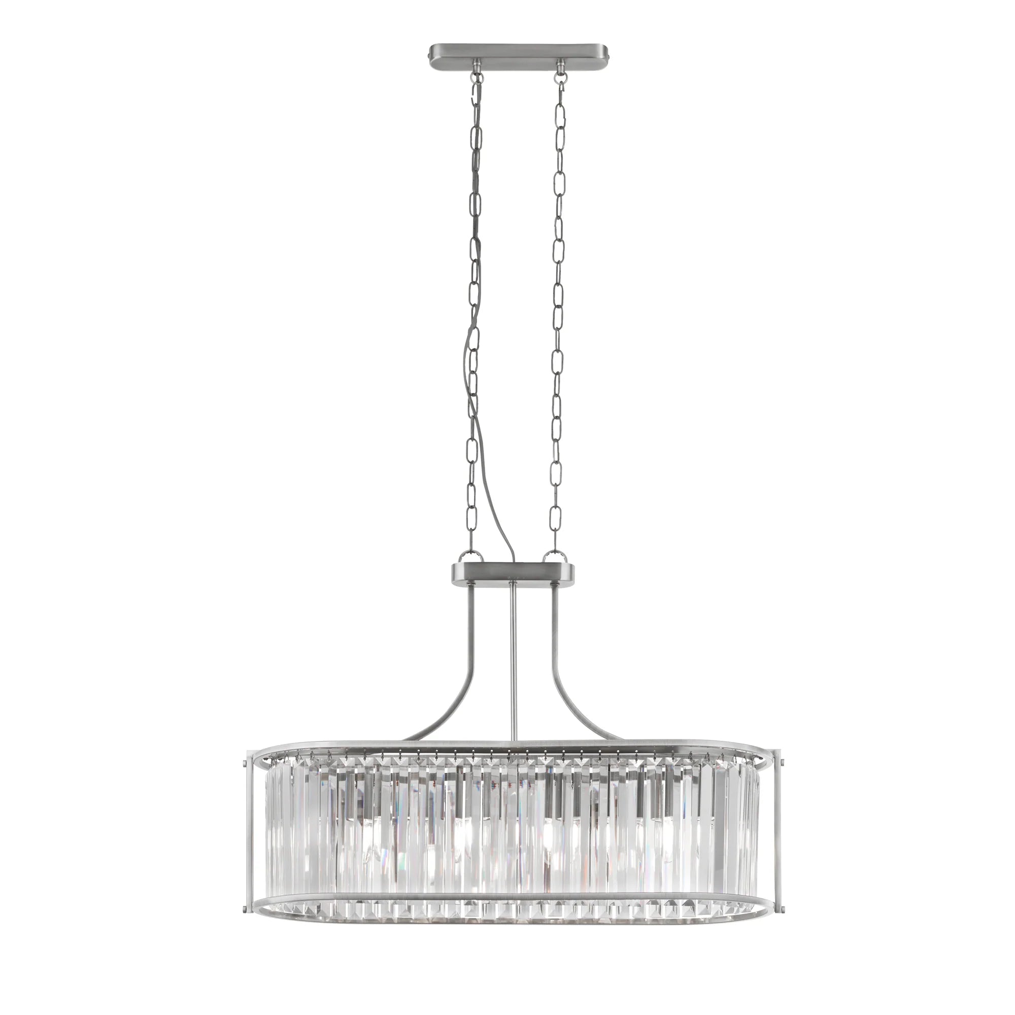 Victoria 5Lt Pendant - Chrome Metal & Clear Crystal