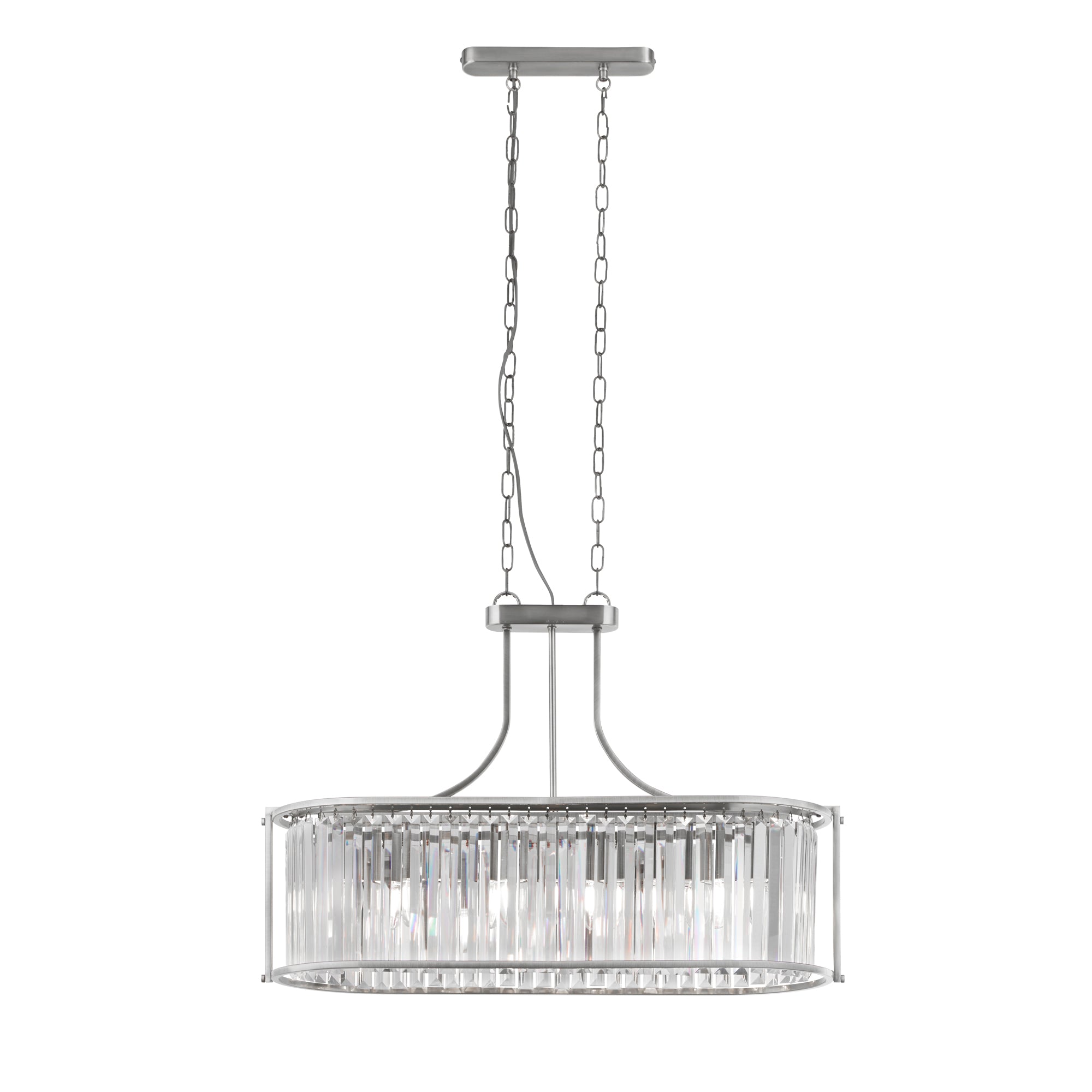 Victoria Pendant - Antique Brass Metal & Clear Crystal Chrome
