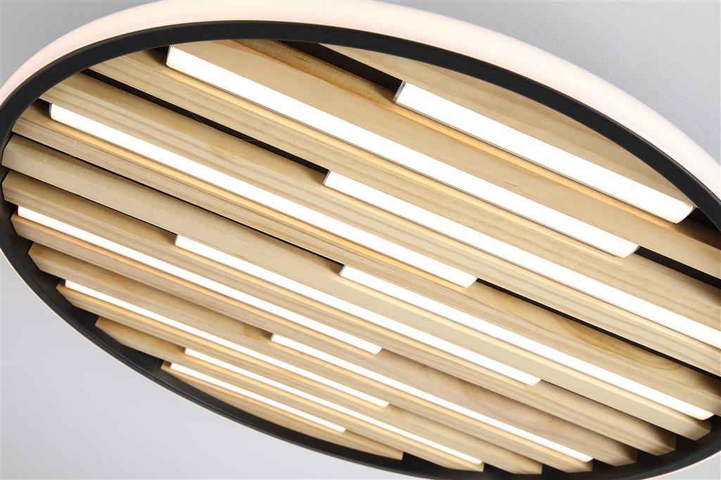 Equalise LED Flush, Matt Black and Wood