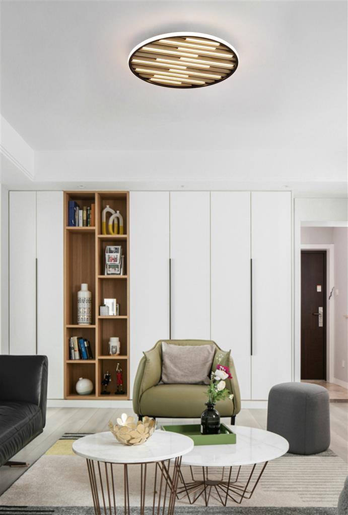 Equalise LED Flush, Matt Black and Wood