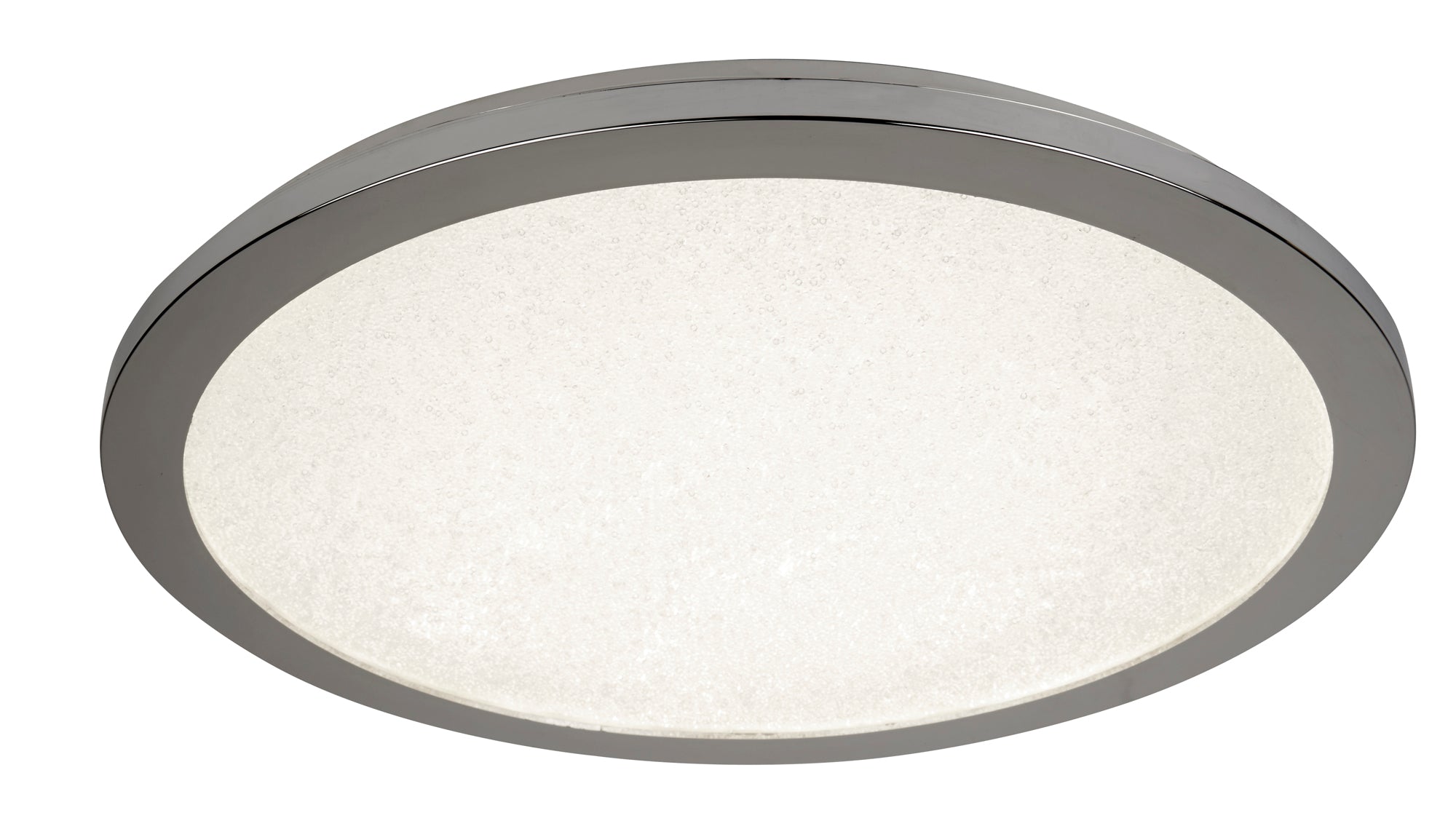 Scilly LED Flush - Chrome Metal & Crystal Sand Chrome / 600