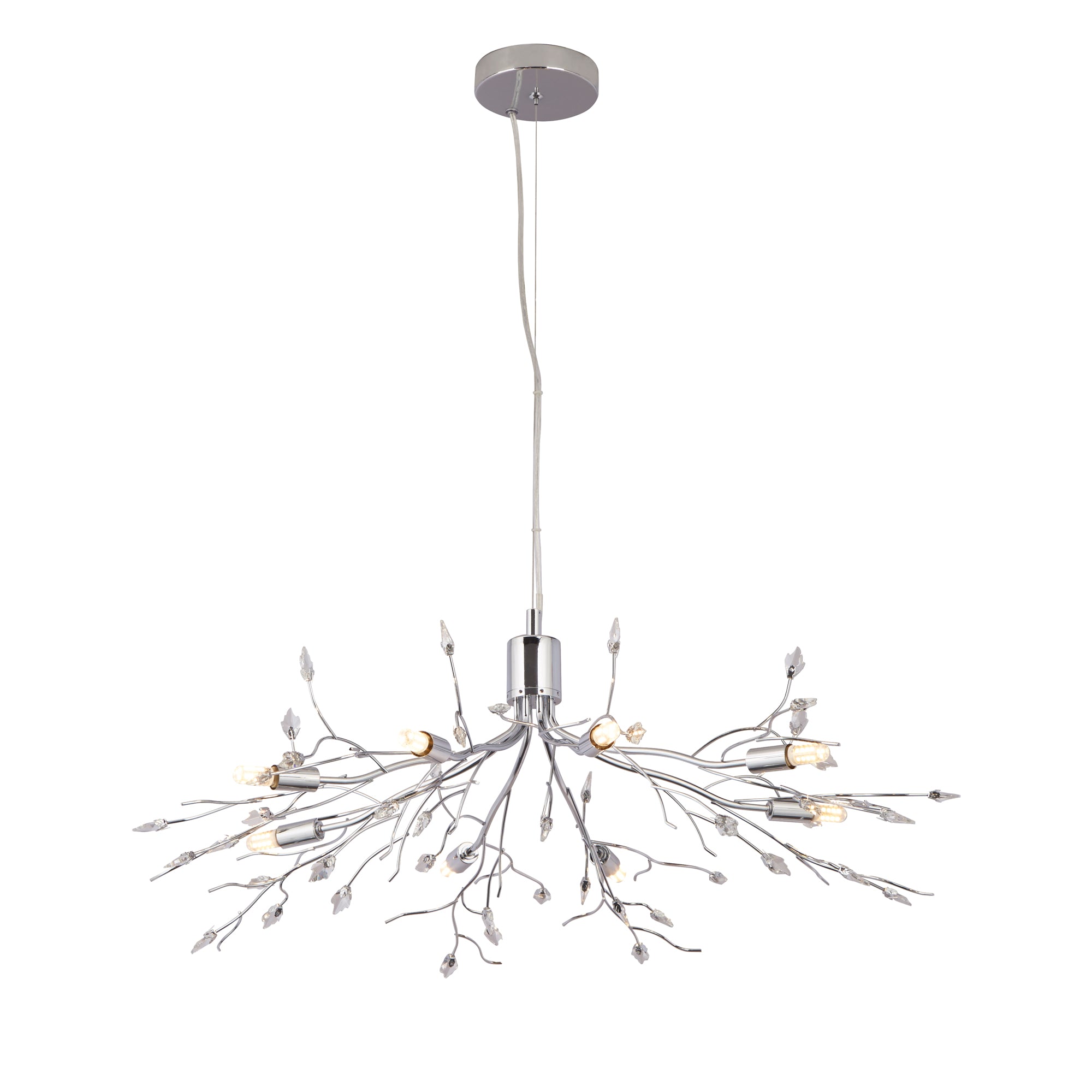 Astbury Pendant - Chrome Metal & Acid Glass