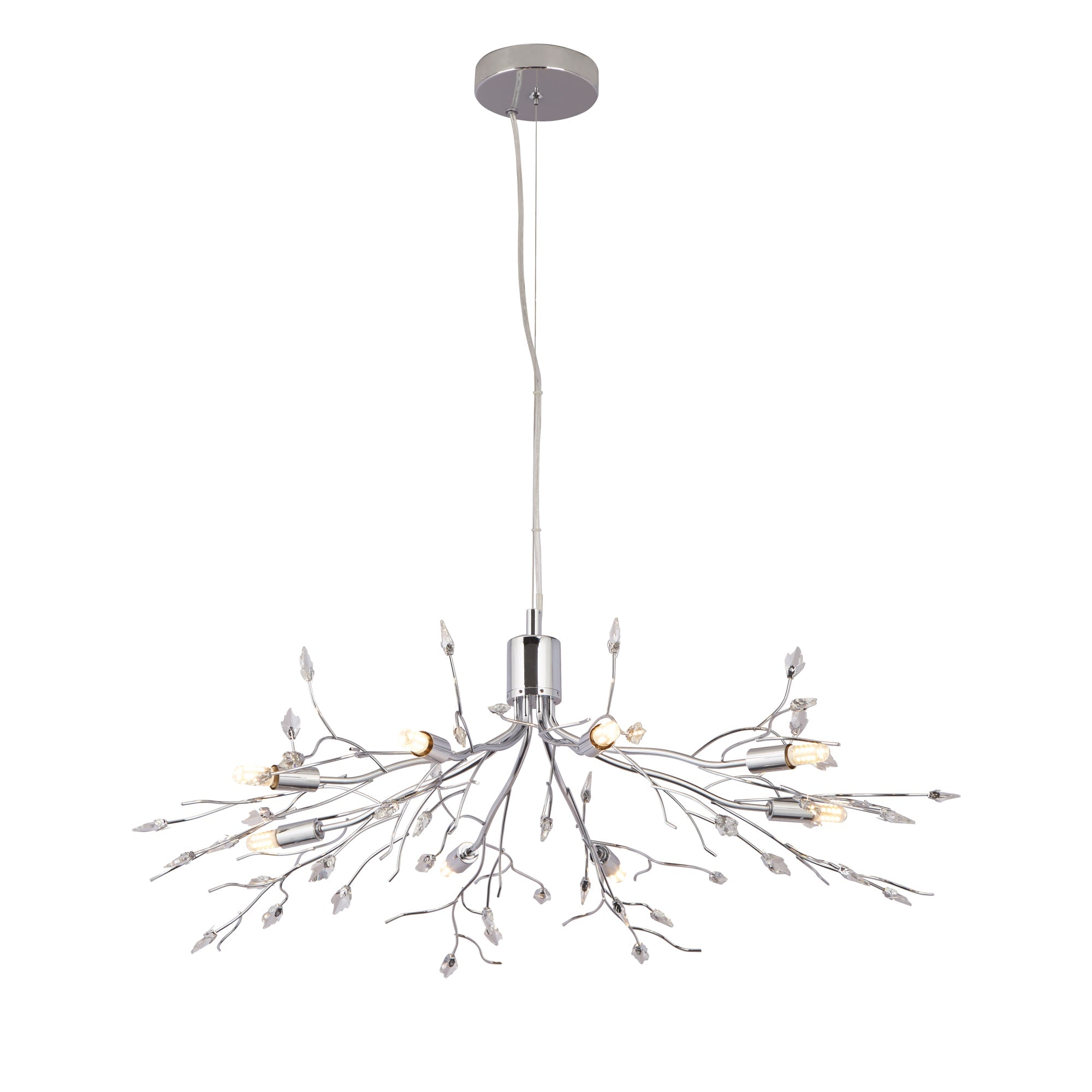 Astbury Pendant - Chrome Metal & Acid Glass