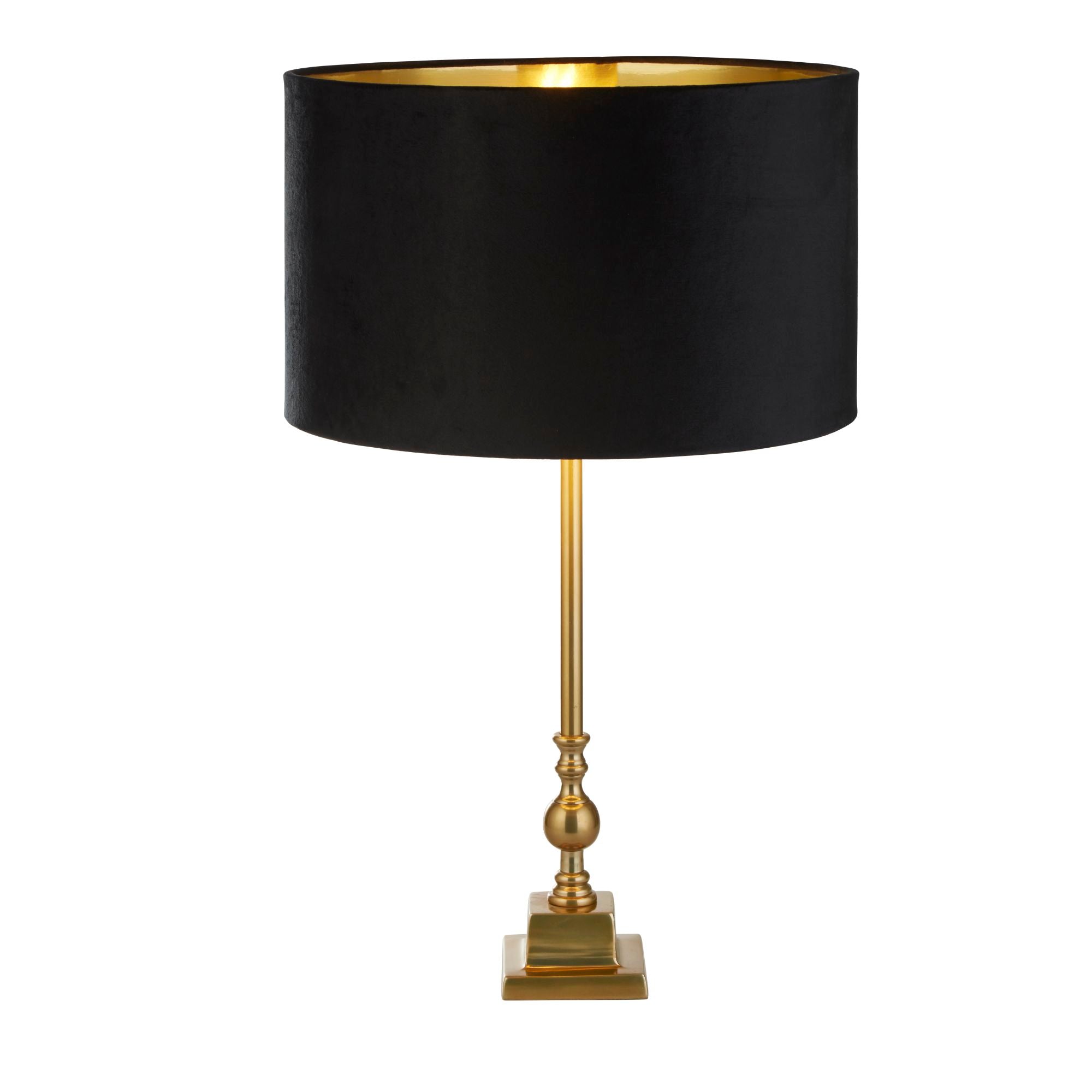 Whitby Table Lamp - Metal & Velvet Black