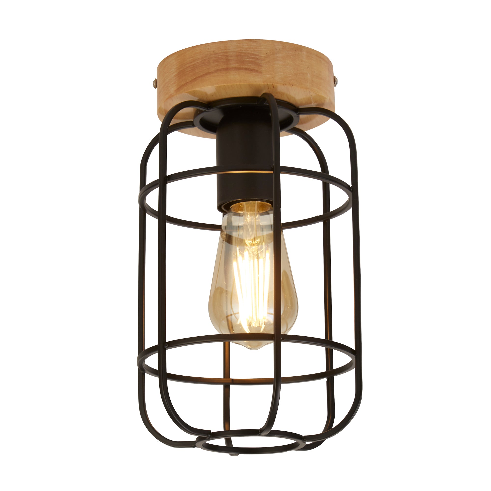 Vision Flush - Matt Black Metal & Wood