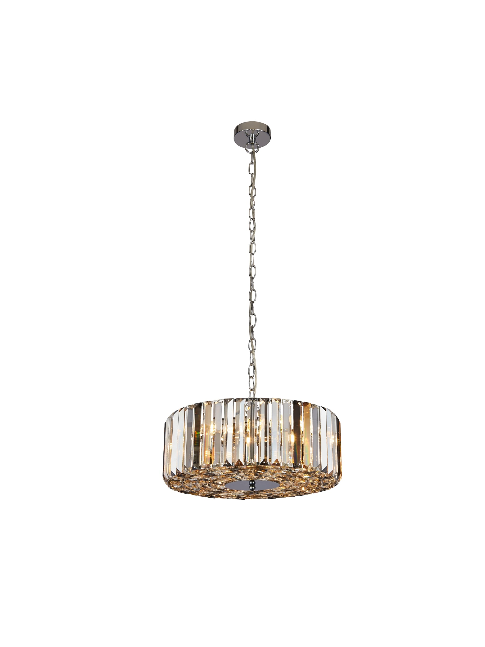 Chapeau 4Lt Pendant/Semi-Flush -  Amber, Smoke & Crystal