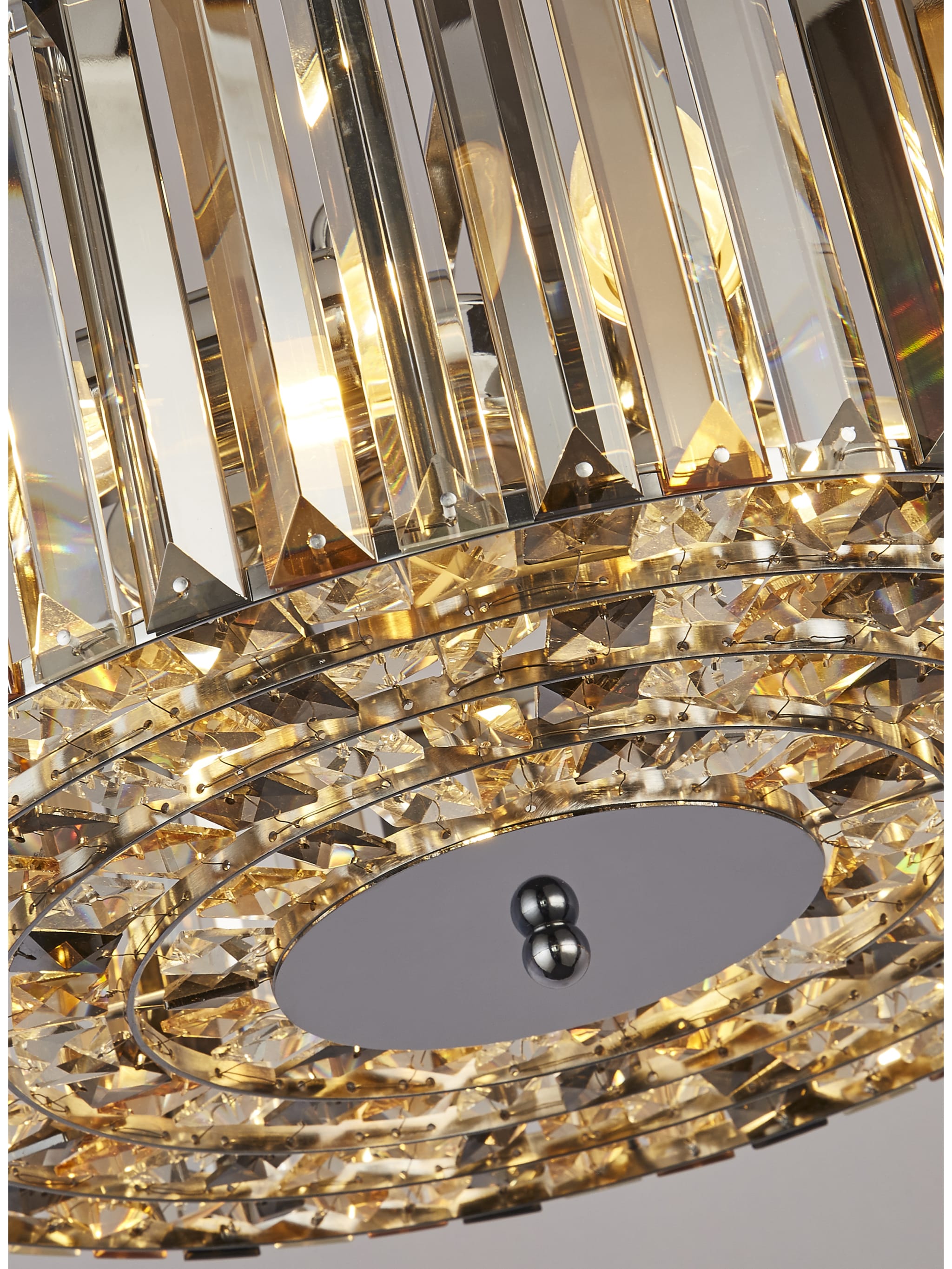 Chapeau 4Lt Pendant/Semi-Flush -  Amber, Smoke & Crystal