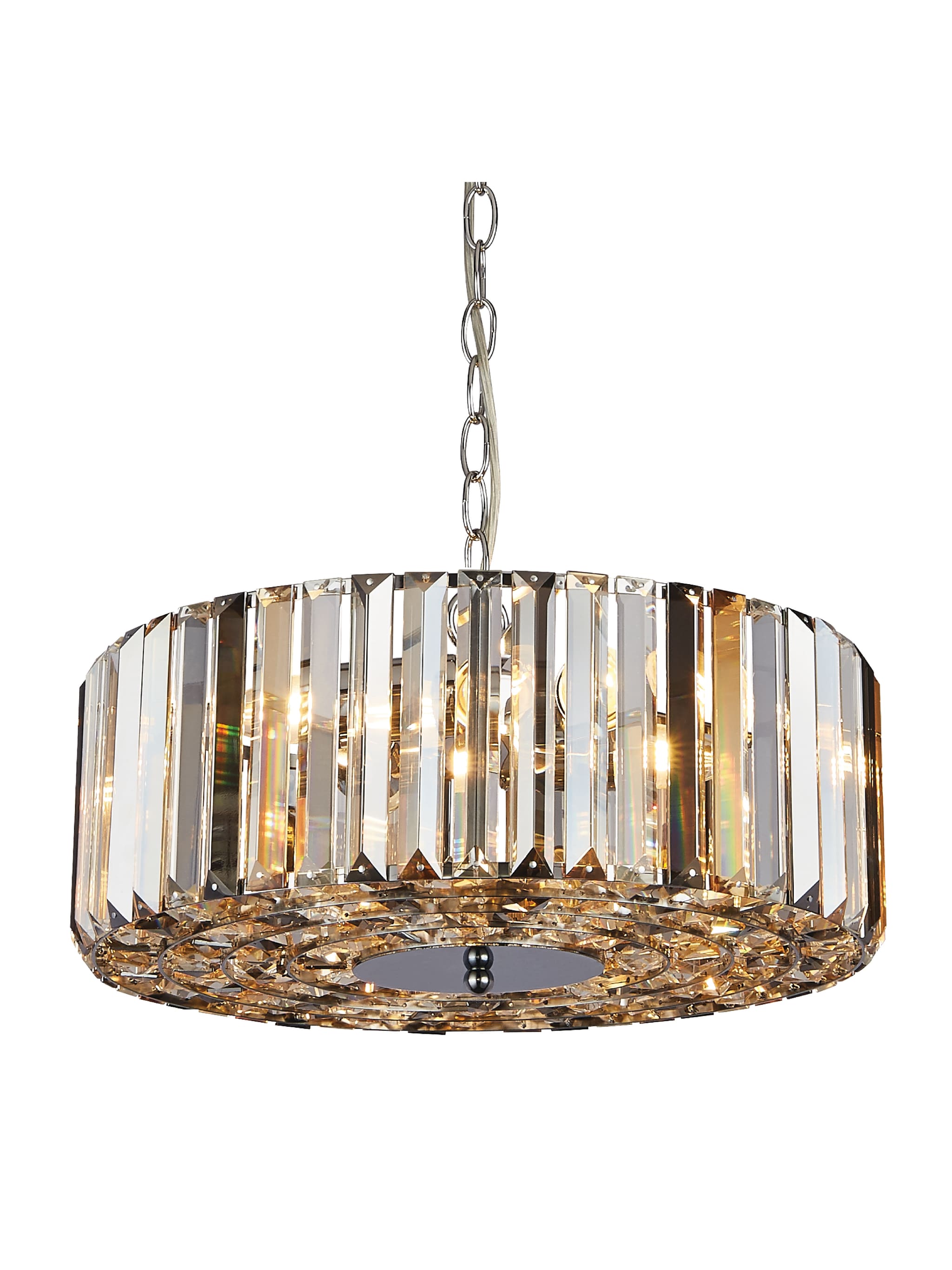 Chapeau 5Lt Pendant/Semi-Flush - Chrome & Mixed Glass