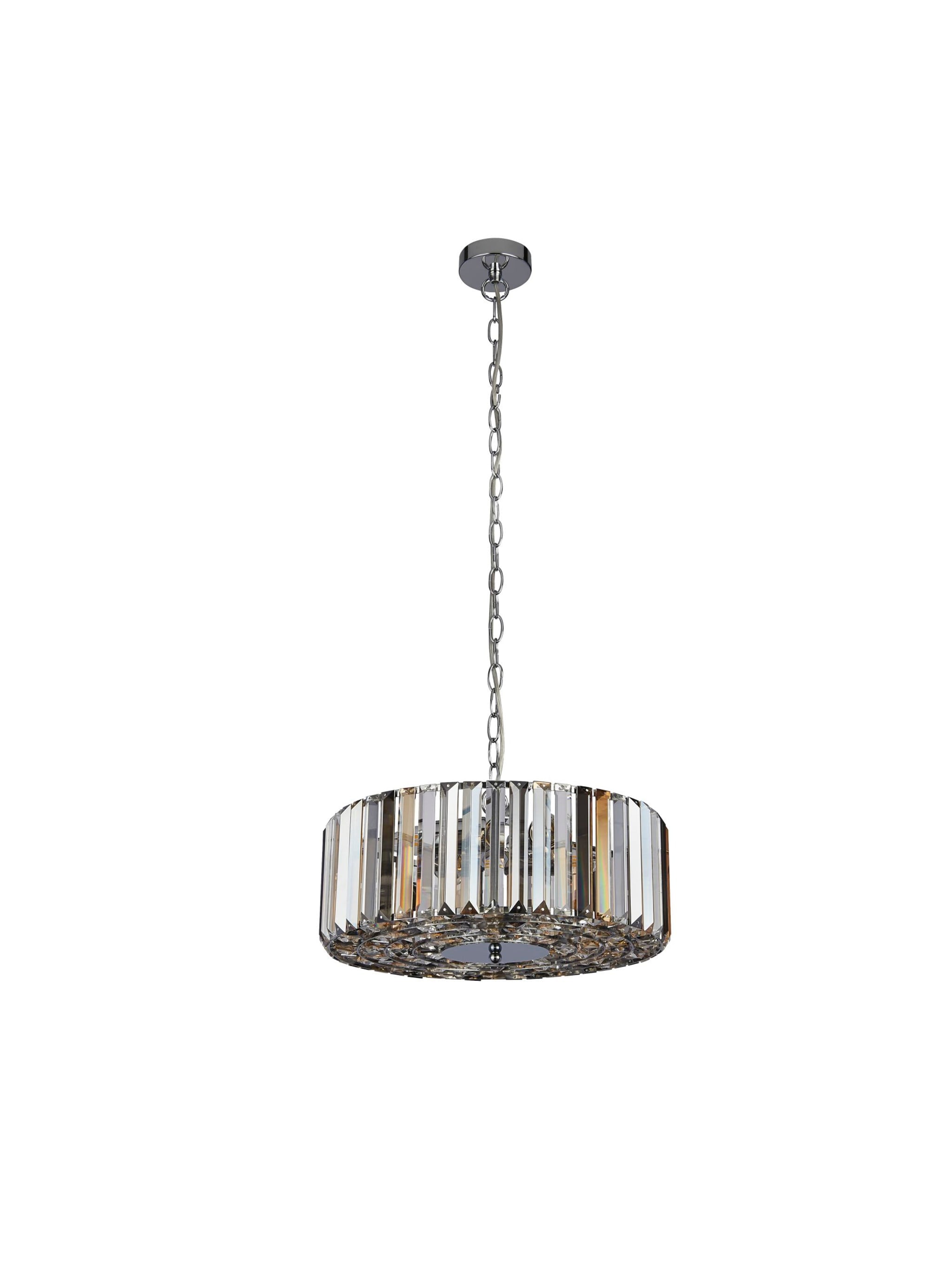 Chapeau 5Lt Pendant/Semi-Flush - Chrome & Mixed Glass
