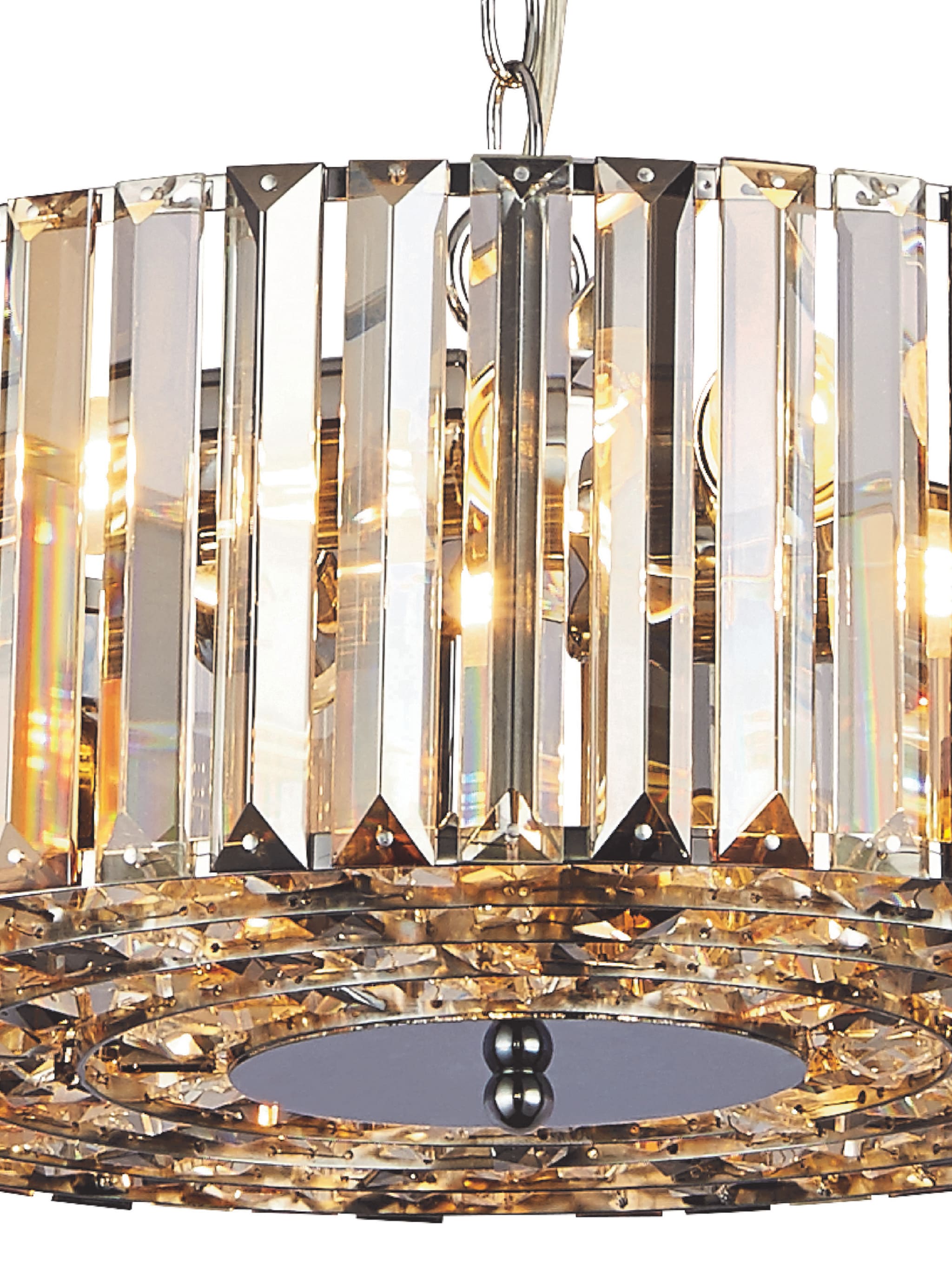 Chapeau 5Lt Pendant/Semi-Flush - Chrome & Mixed Glass