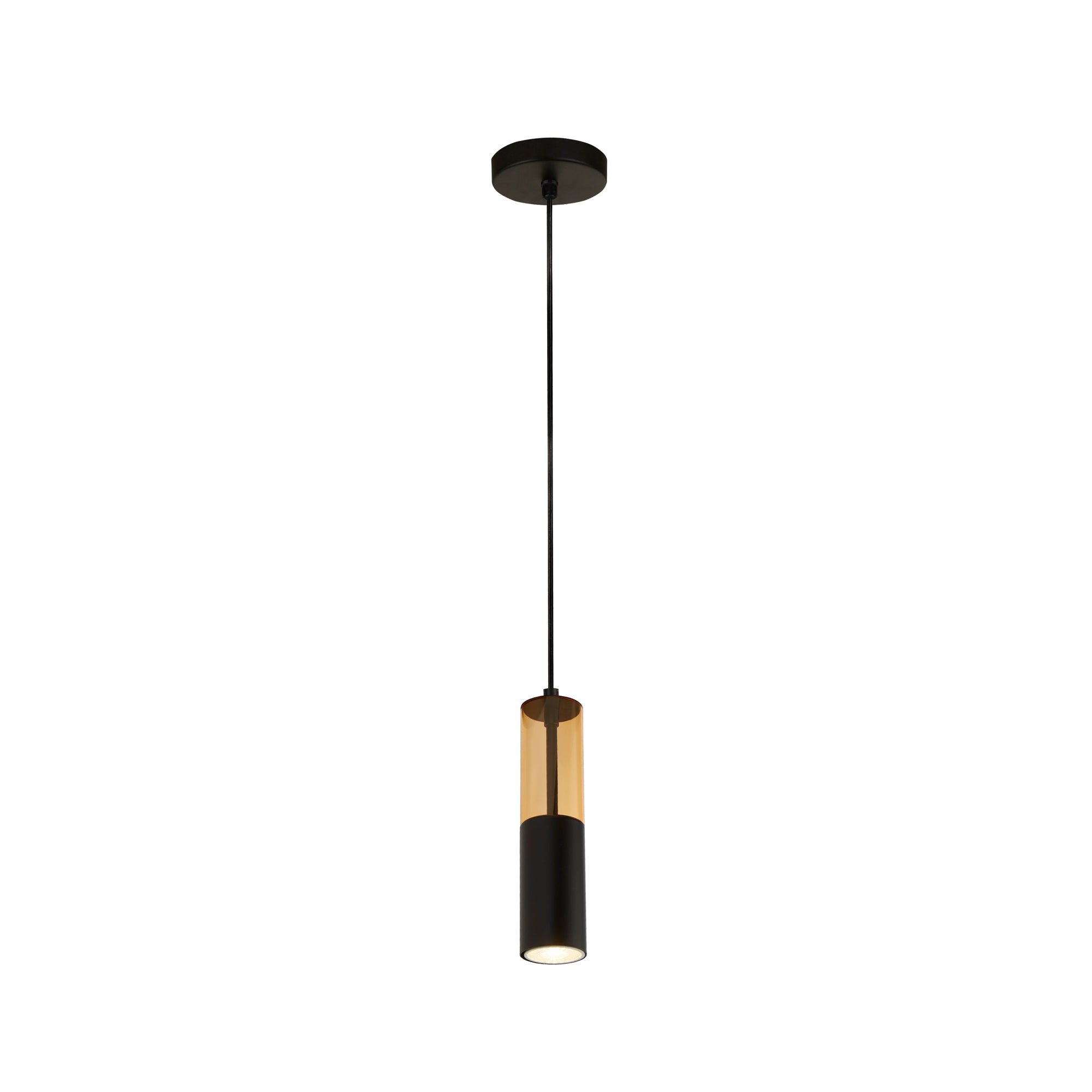 Merrygold Pendant - Black Metal & Amber Acrylic
