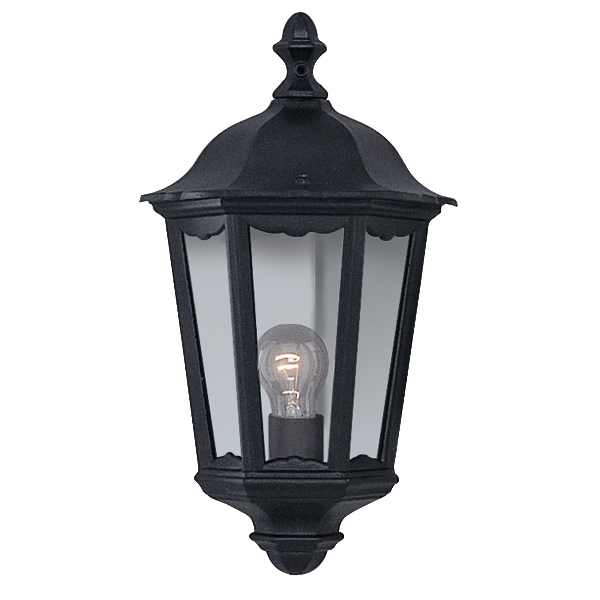 Alex Outdoor Wall Light - Black Metal & Glass Black / 260 x 430