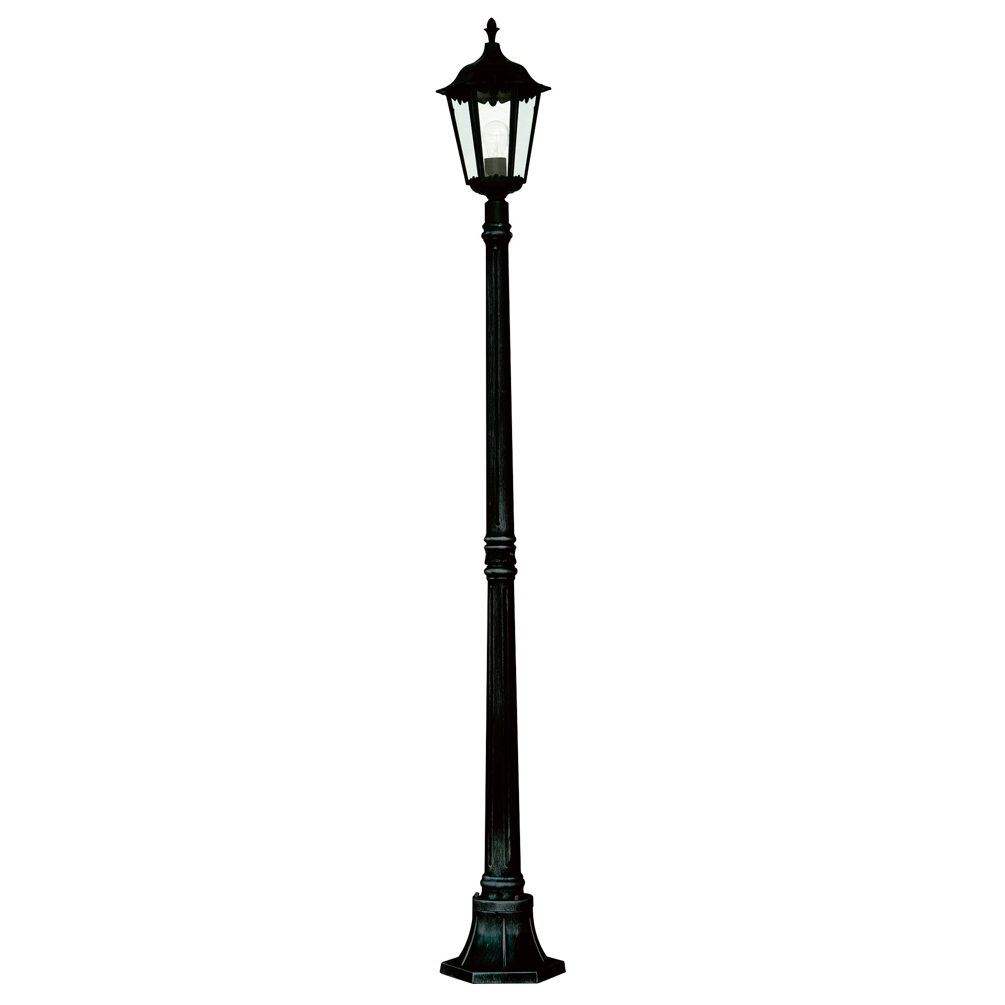 Alex Outdoor Post - Black Metal & Glass 230 x 1830
