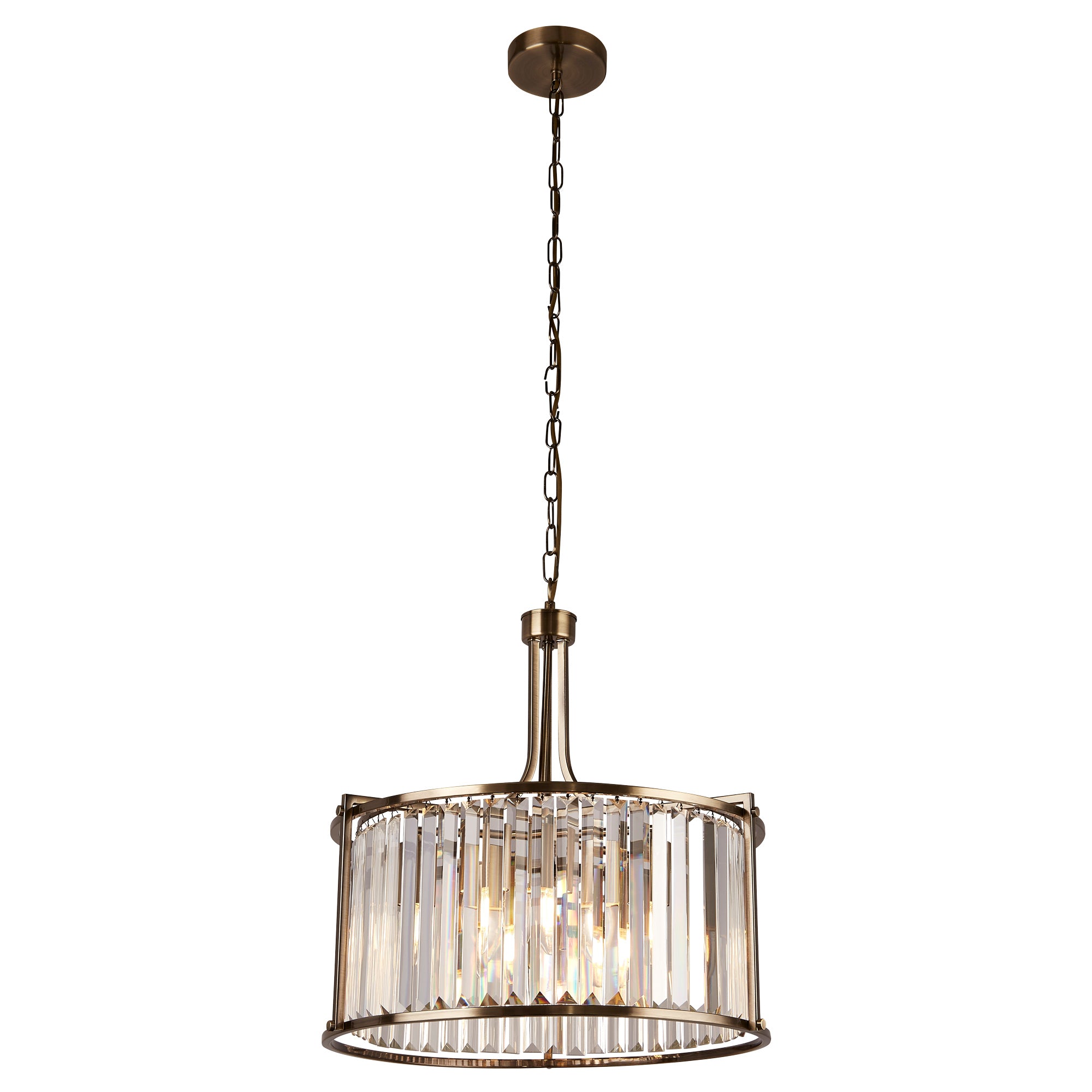 Victoria Pendant - Antique Brass Metal & Clear Crystal Antique Brass