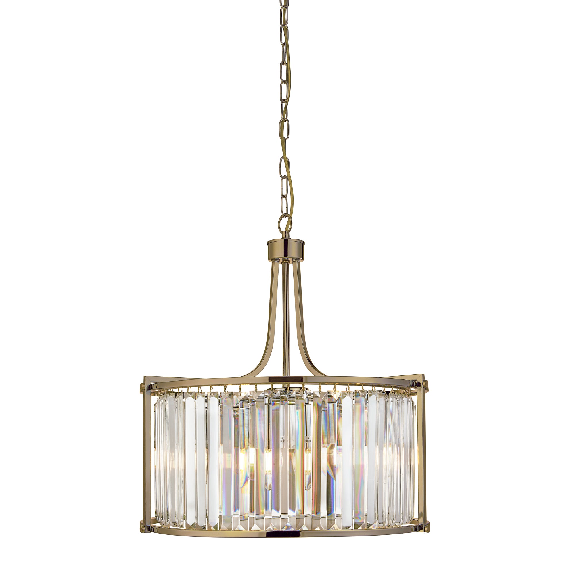 Victoria Pendant - Antique Brass Metal & Clear Crystal Antique Brass