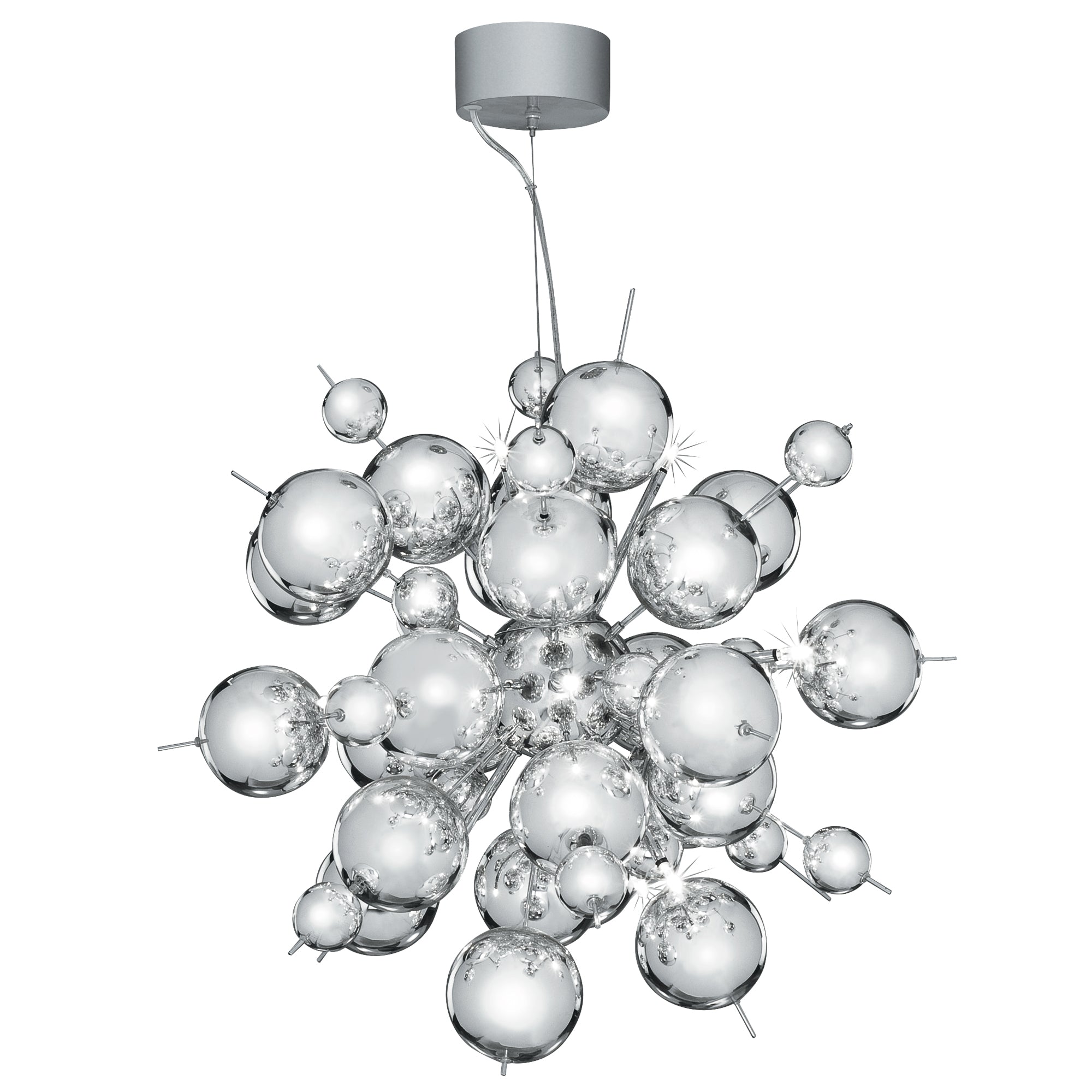 Molecule Pendant - Polished Chrome Metal & Glass