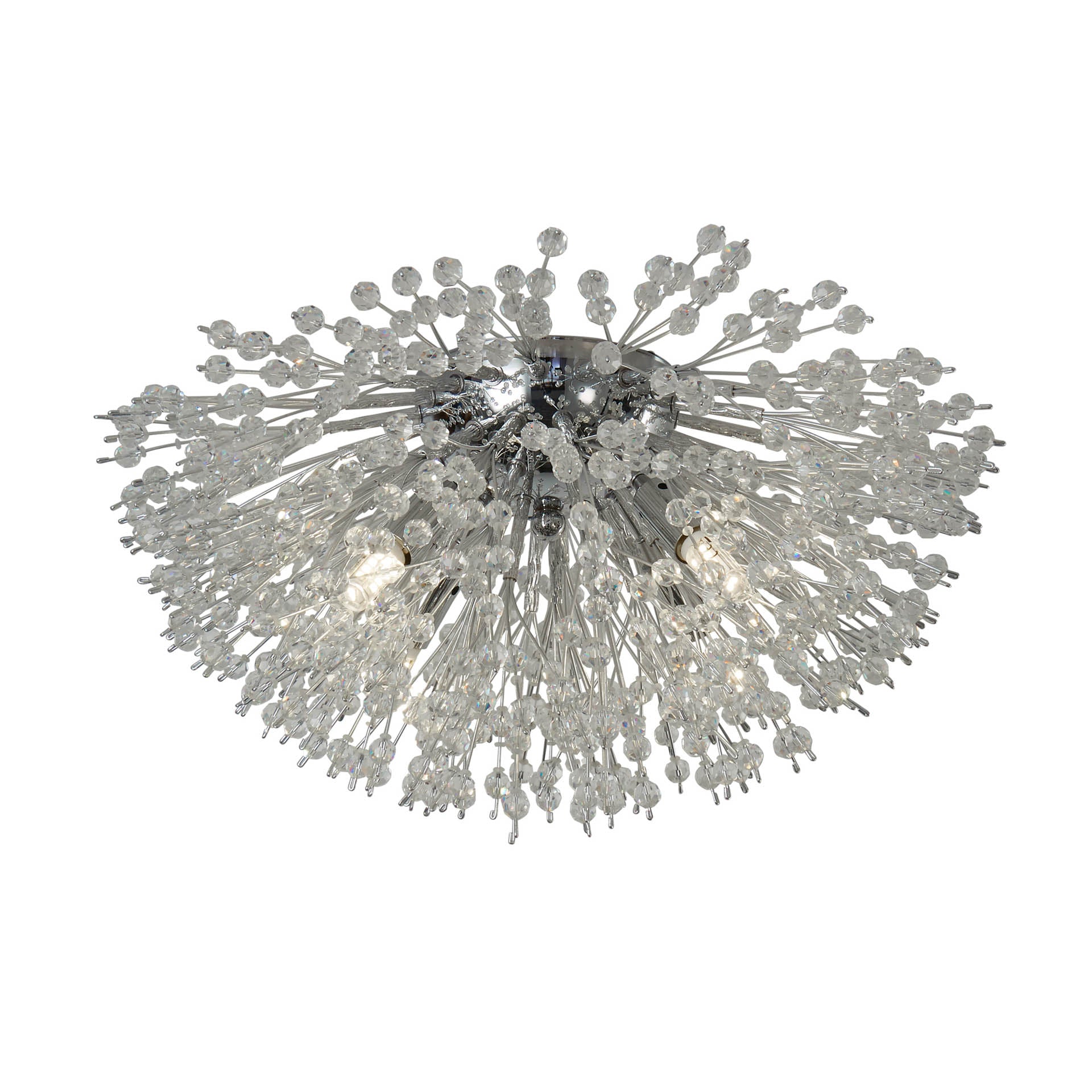 Sunburst  Flush - Chrome Metal & Glass Beads