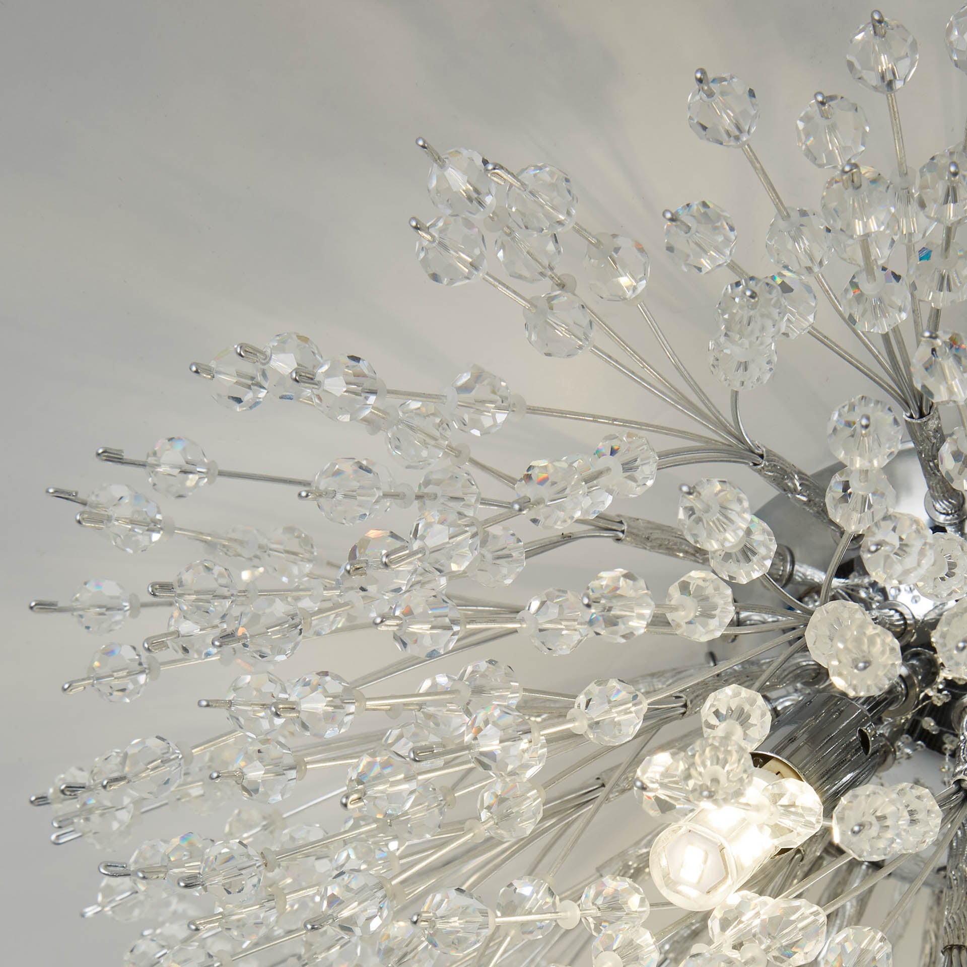 Sunburst  Flush - Chrome Metal & Glass Beads