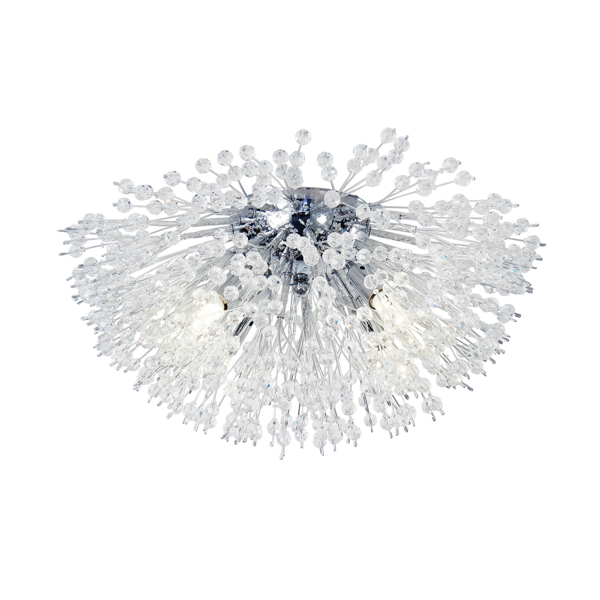 Sunburst  Flush - Chrome Metal & Glass Beads