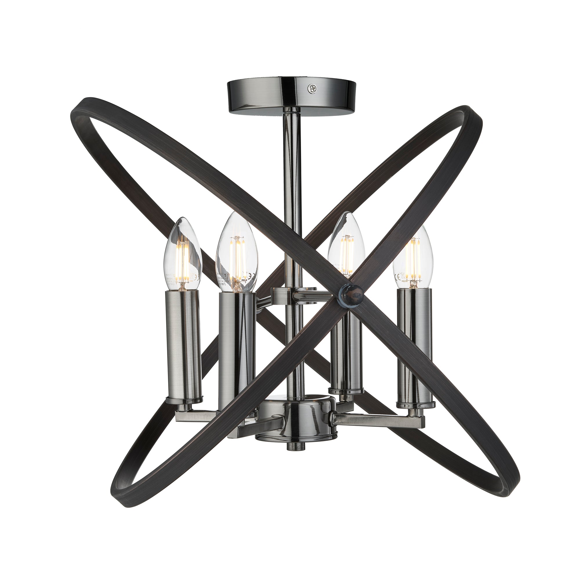 Hoopla Semi-Flush Pewter