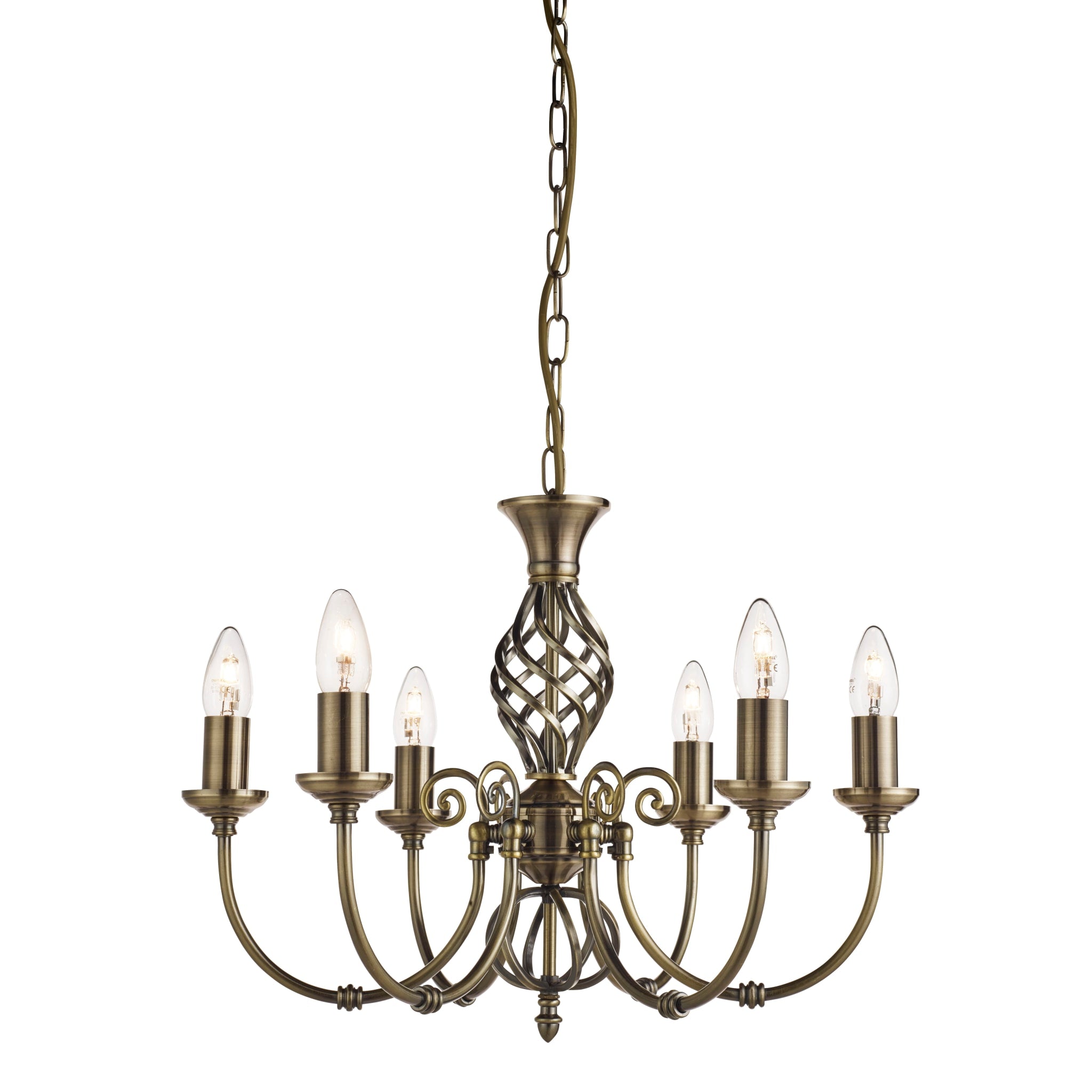 Zanzibar 6Lt Pendant - Antique Brass Metal