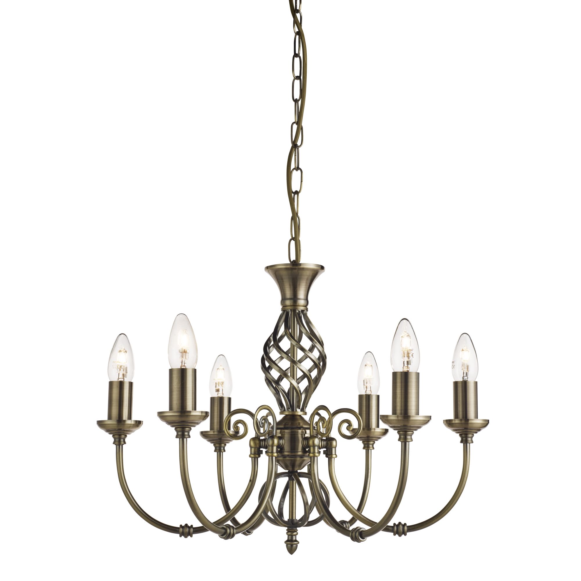 Zanzibar 6Lt Pendant - Antique Brass Metal