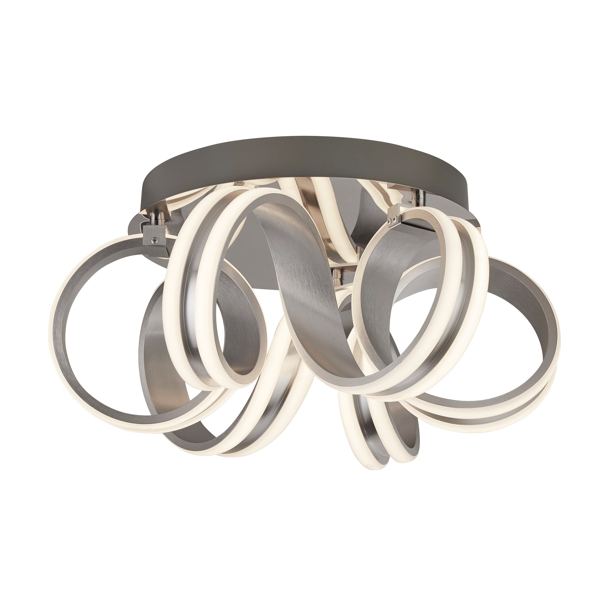 Lux & Belle LED Ceiling Flush - Satin Silver Metal
