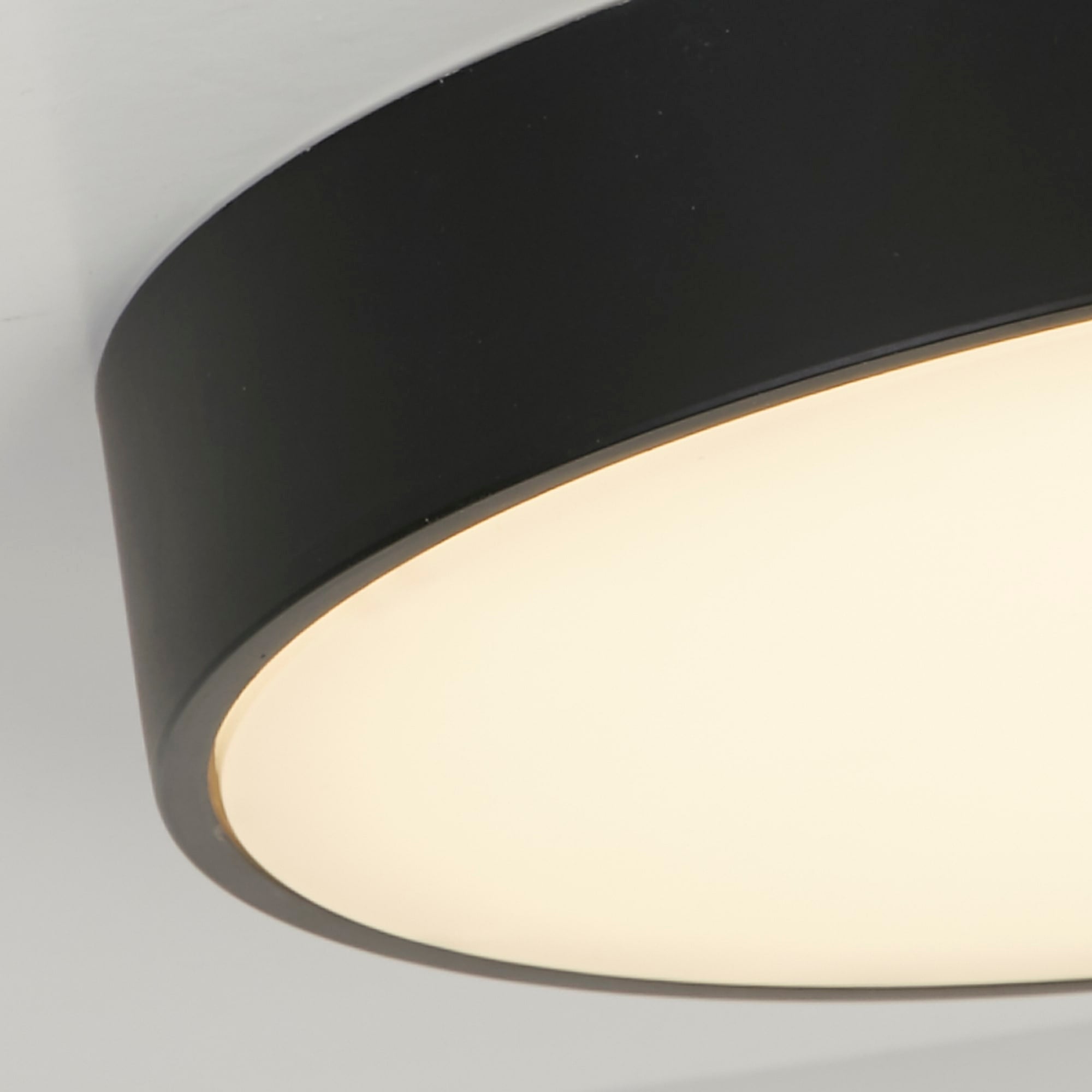 Palma LED Flush, Black Polycarbonate with White Diffuser