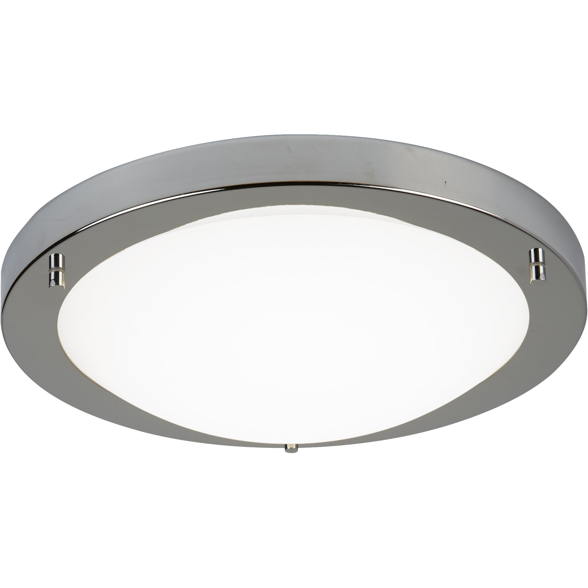 Geneva Flush - Satin Silver Metal & Opal Glass