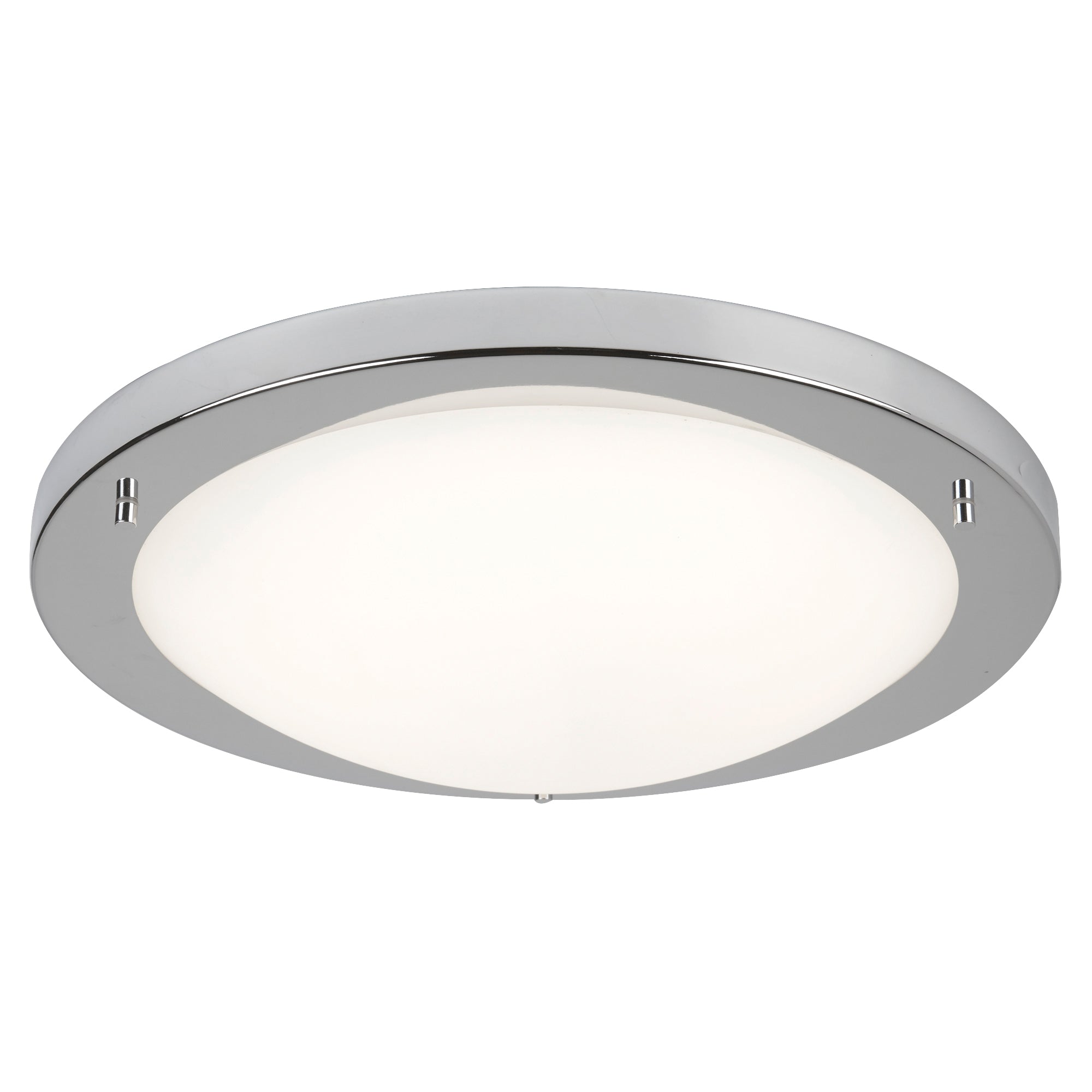 Geneva LED Flush - Satin Silver & Glass, IP44