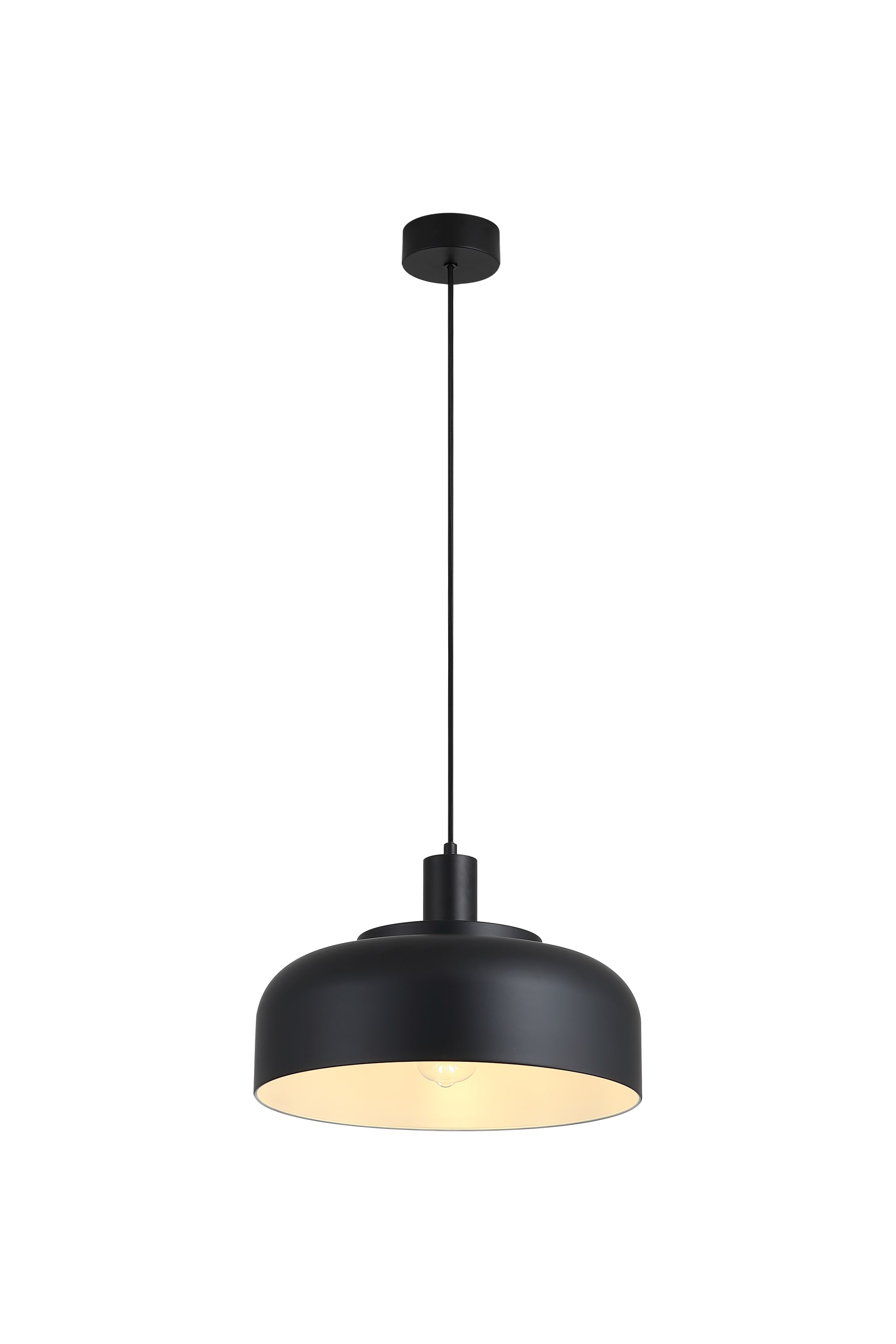 Scotland 1Lt Pendant Convertible to Semi-Flush Black Metal