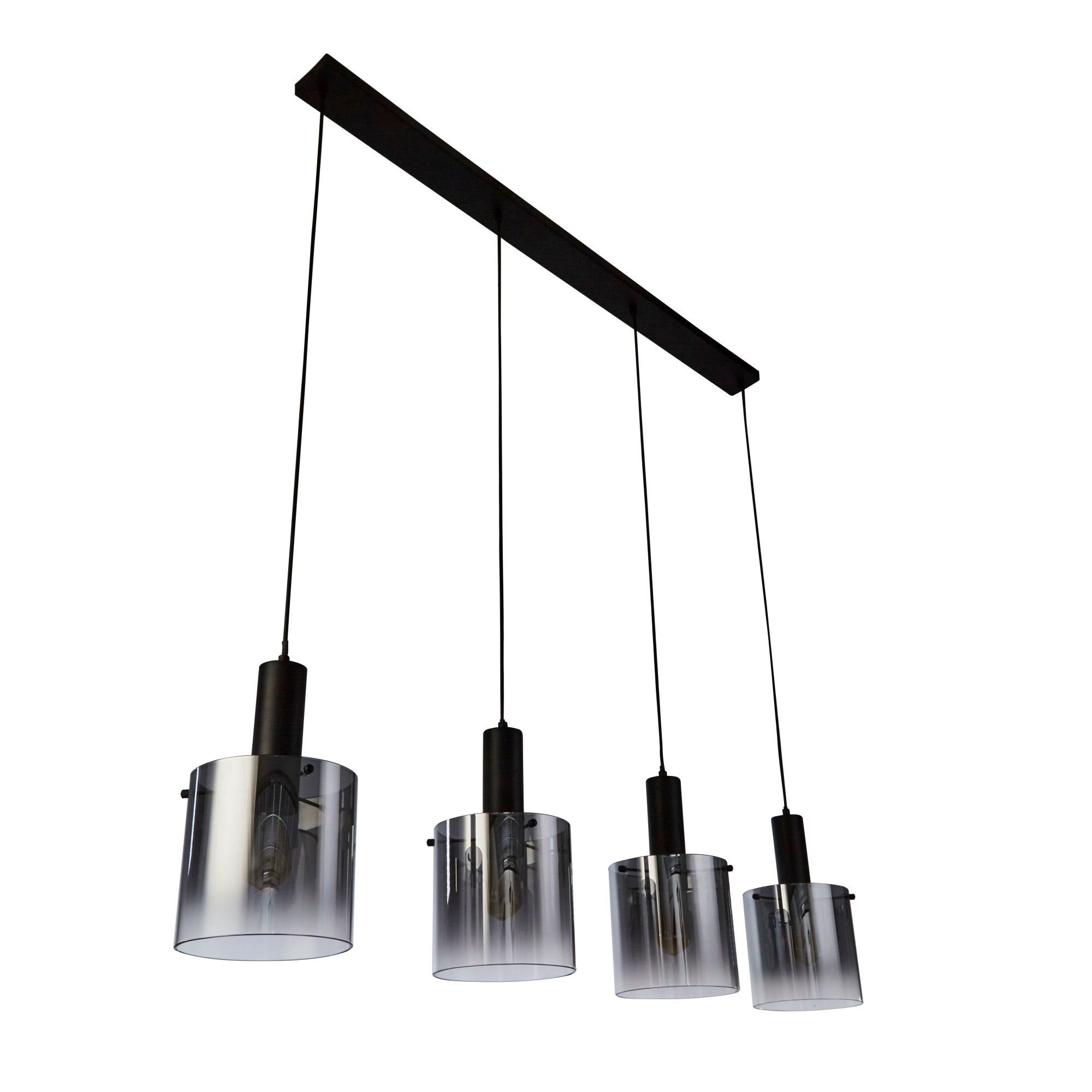 Sweden Bar Pendant - Metal & Glass Black & Smoked Glass