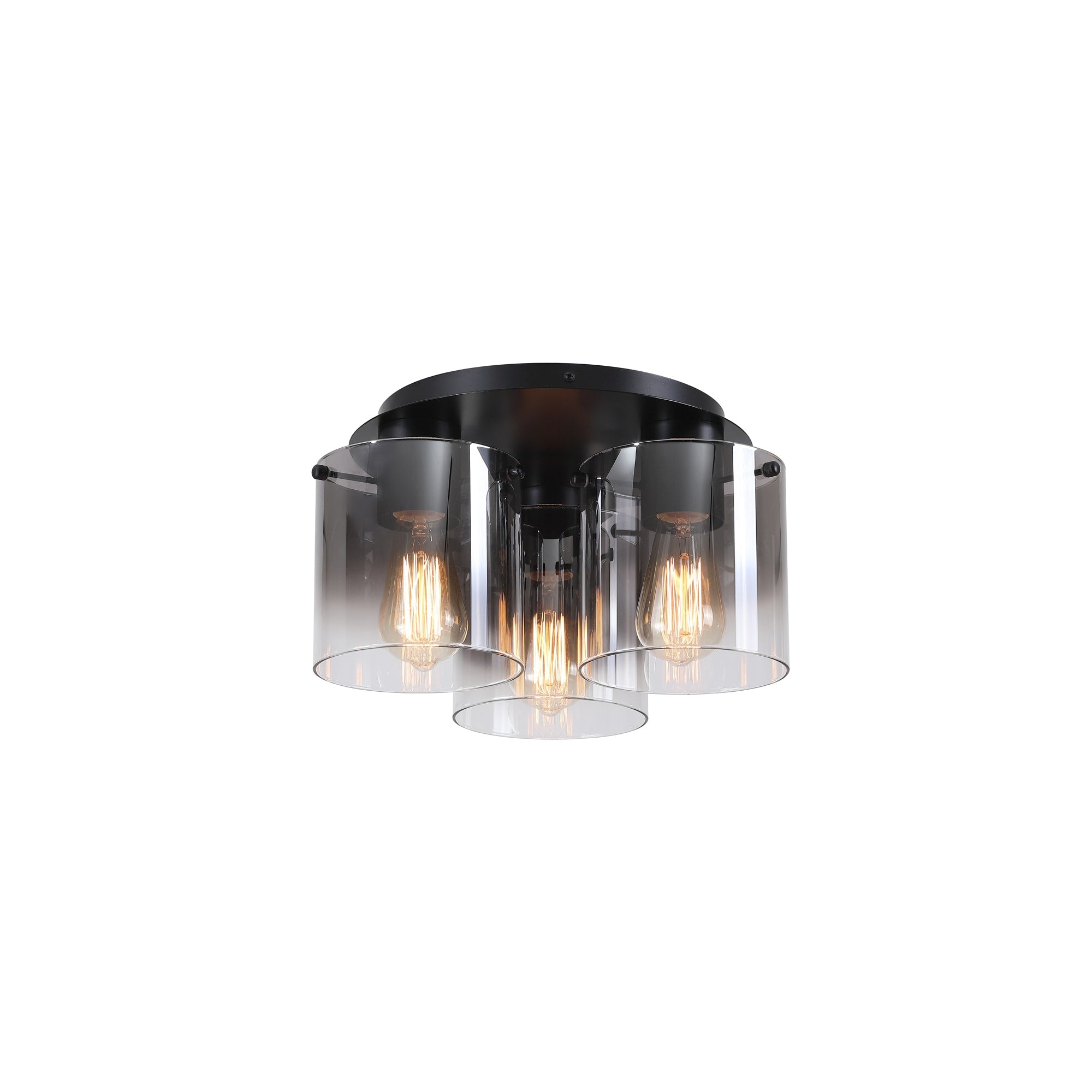 Sweden 3LT Flush - Matt Black & Smoked Glass