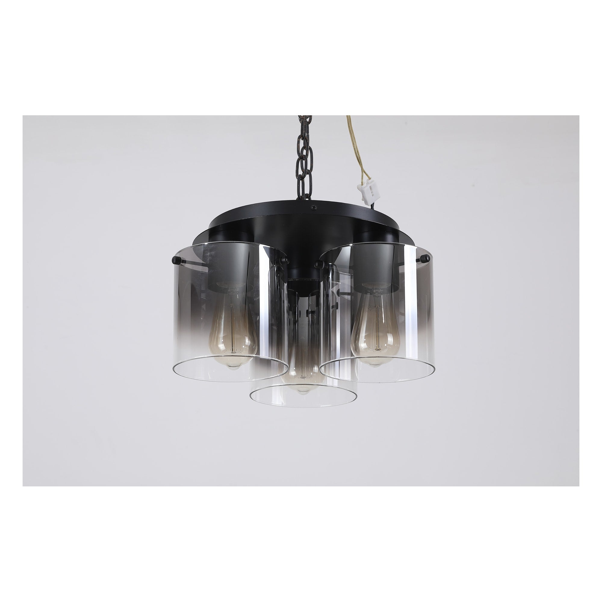 Sweden 3LT Flush - Matt Black & Smoked Glass