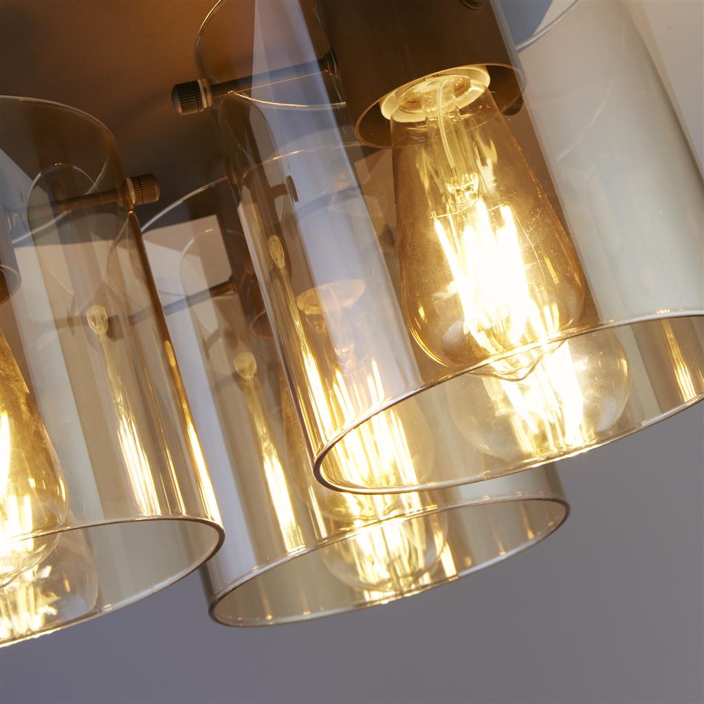 Sweden 3LT Flush - Mocha Metal & Amber Glass