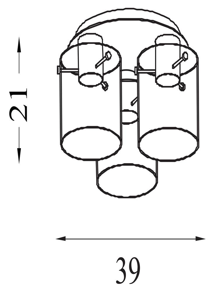 Sweden 3LT Flush - Mocha Metal & Amber Glass