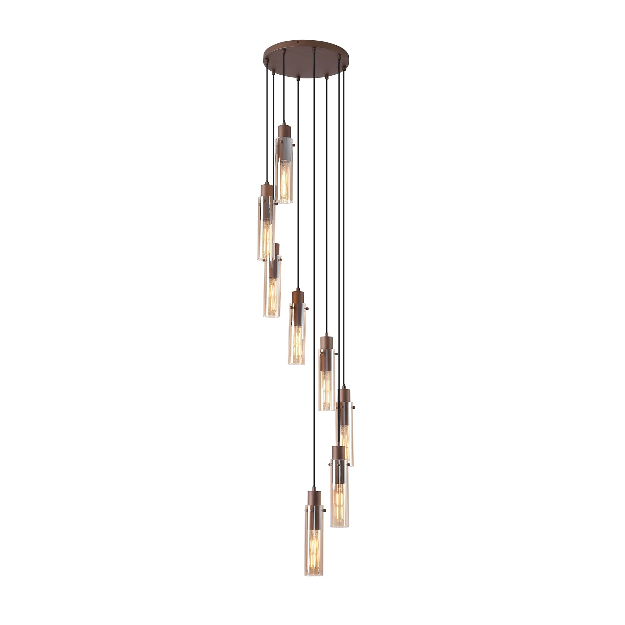 Sweden II 8Lt Multi Drop - Mocha Metal & Amber Glass