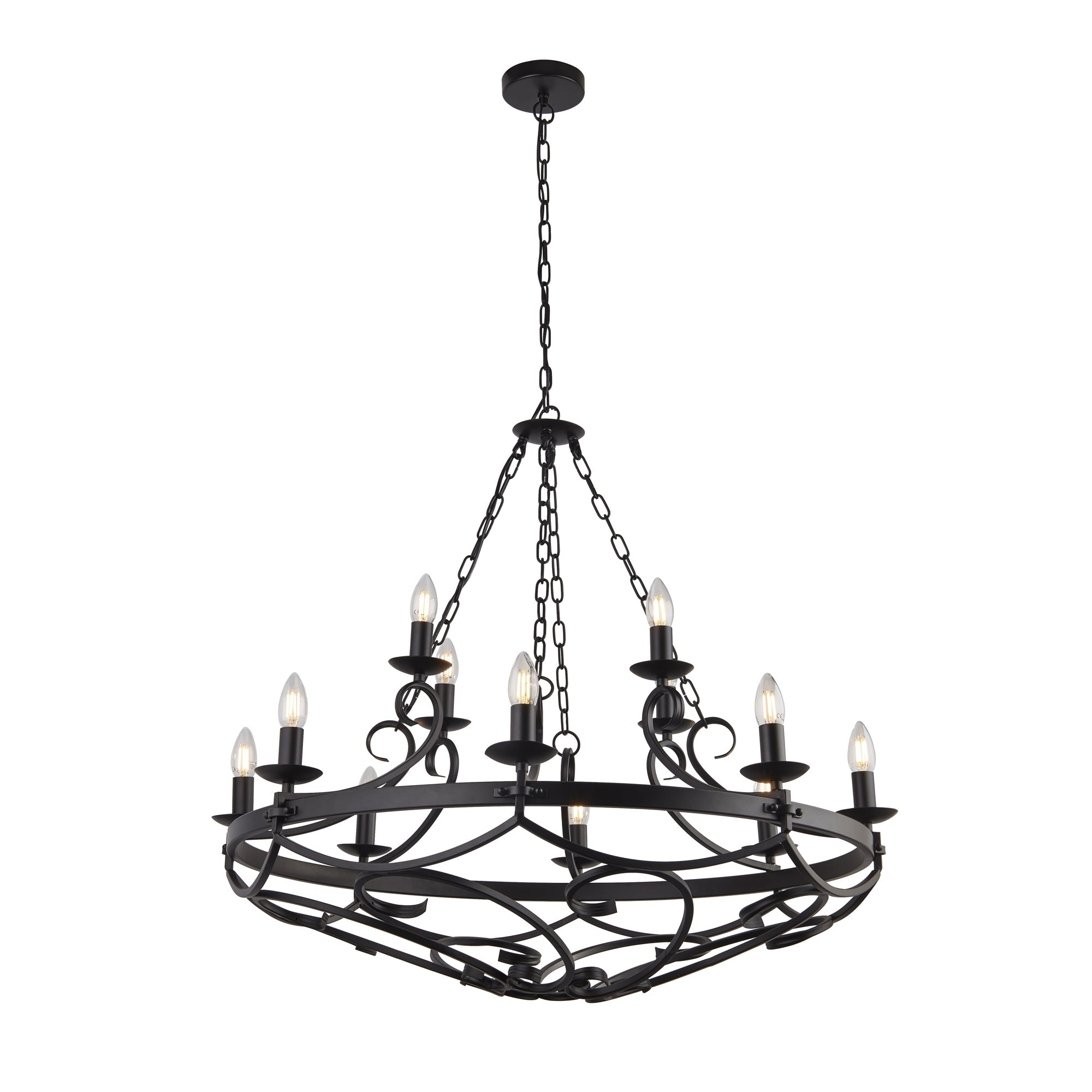 Cartwheel III  Pendant - Black Wrought Iron